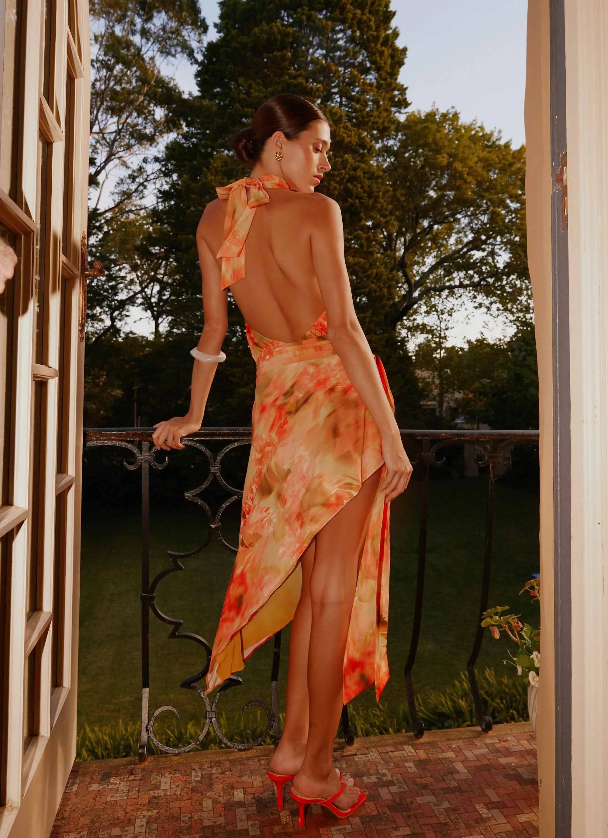 Lou Midi Dress - Sunset Floral