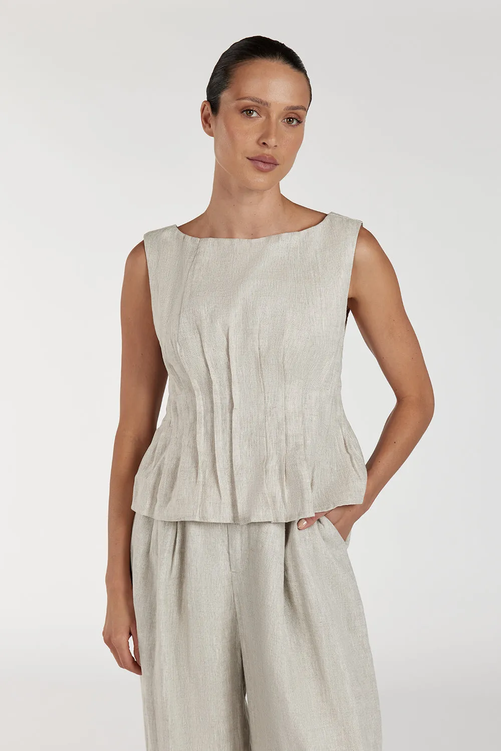 MANA NATURAL PINTUCK TOP