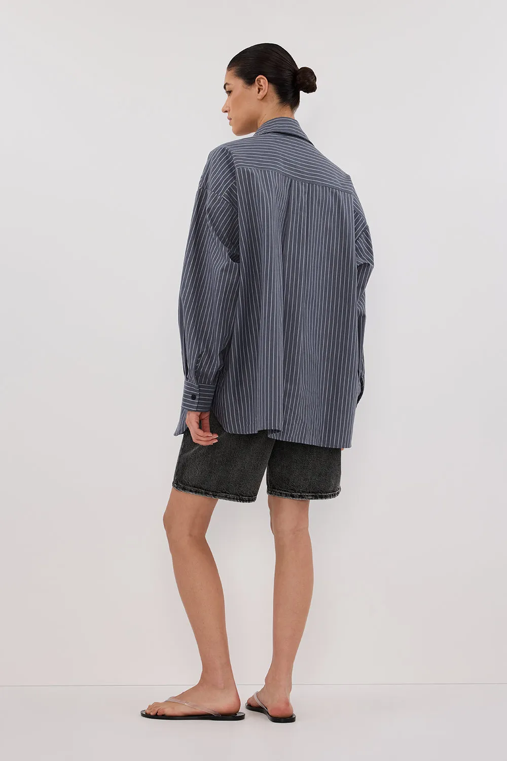 MASON SLATE STRIPE OVERSIZED SHIRT