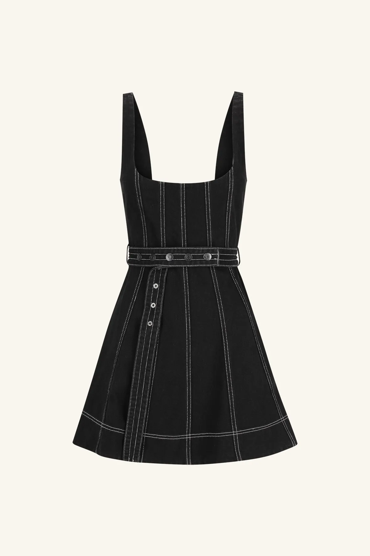 MERCER BELTED MINI DRESS - BLACK