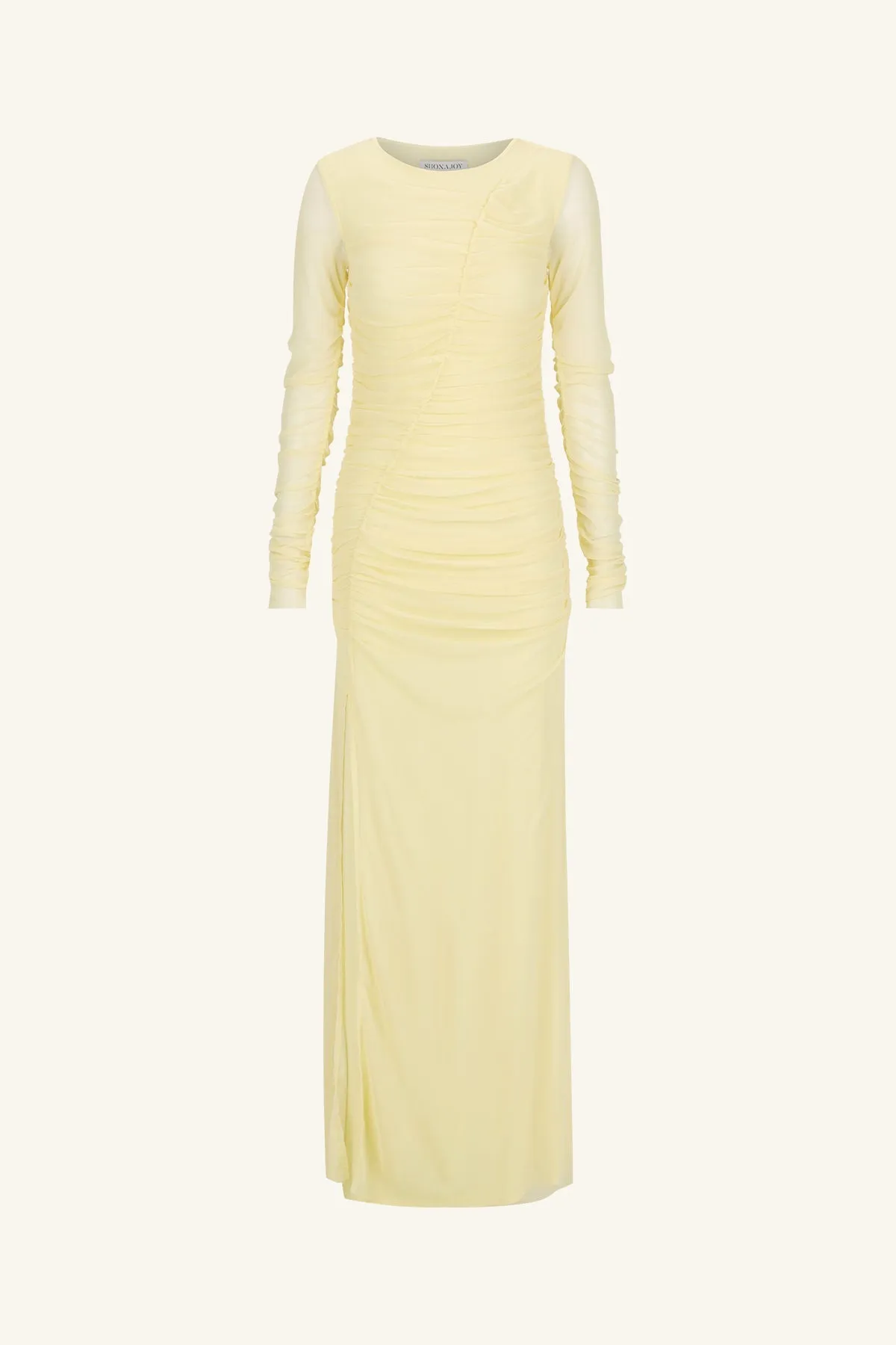 MIRA GATHERED MAXI DRESS - SHERBET YELLOW