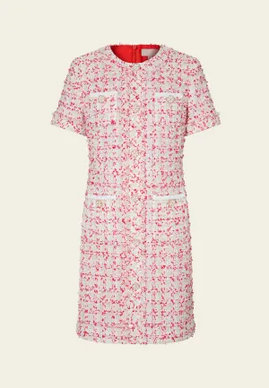 Mixed Lurex Tweed Pocketed Slim-fit Dress