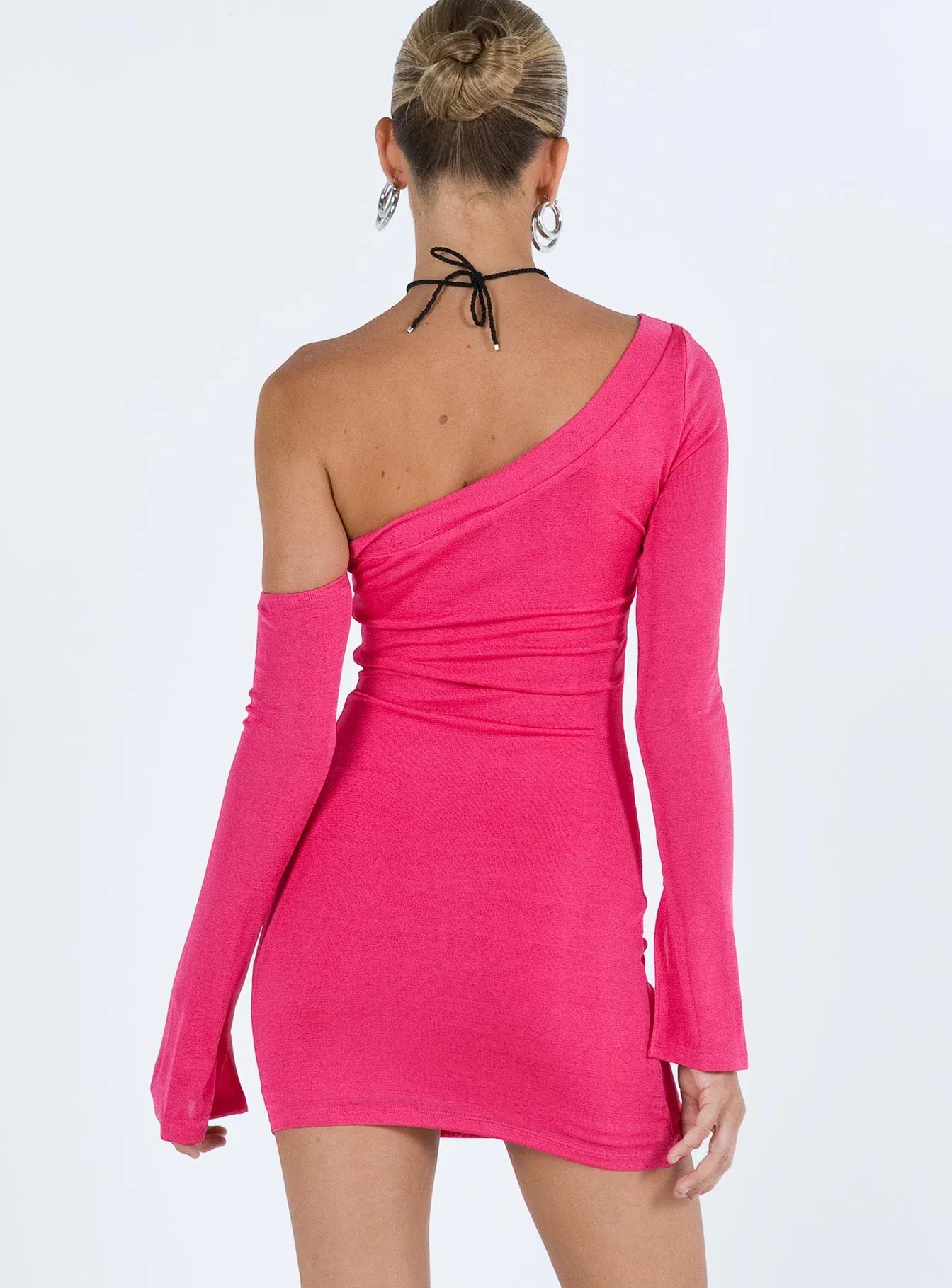 Nirranda One Shoulder Mini Dress Pink