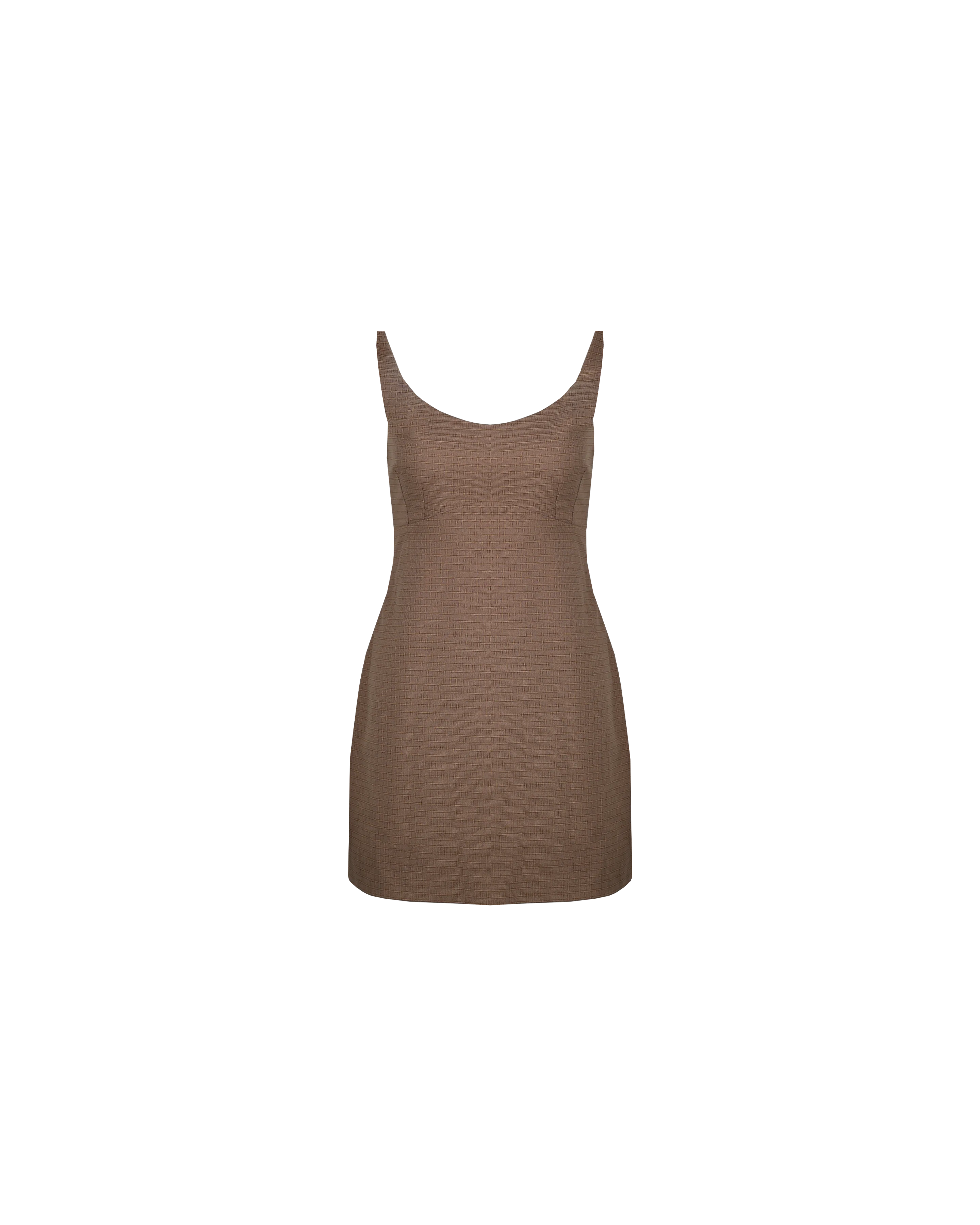 NORTH MINI DRESS BROWN CHECK