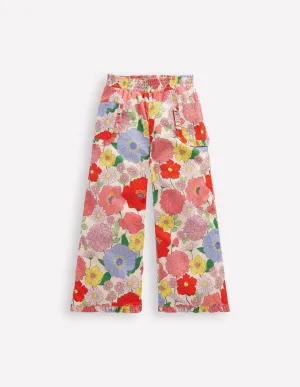 Nostalgic Frill Trousers-Multi Summer Garden