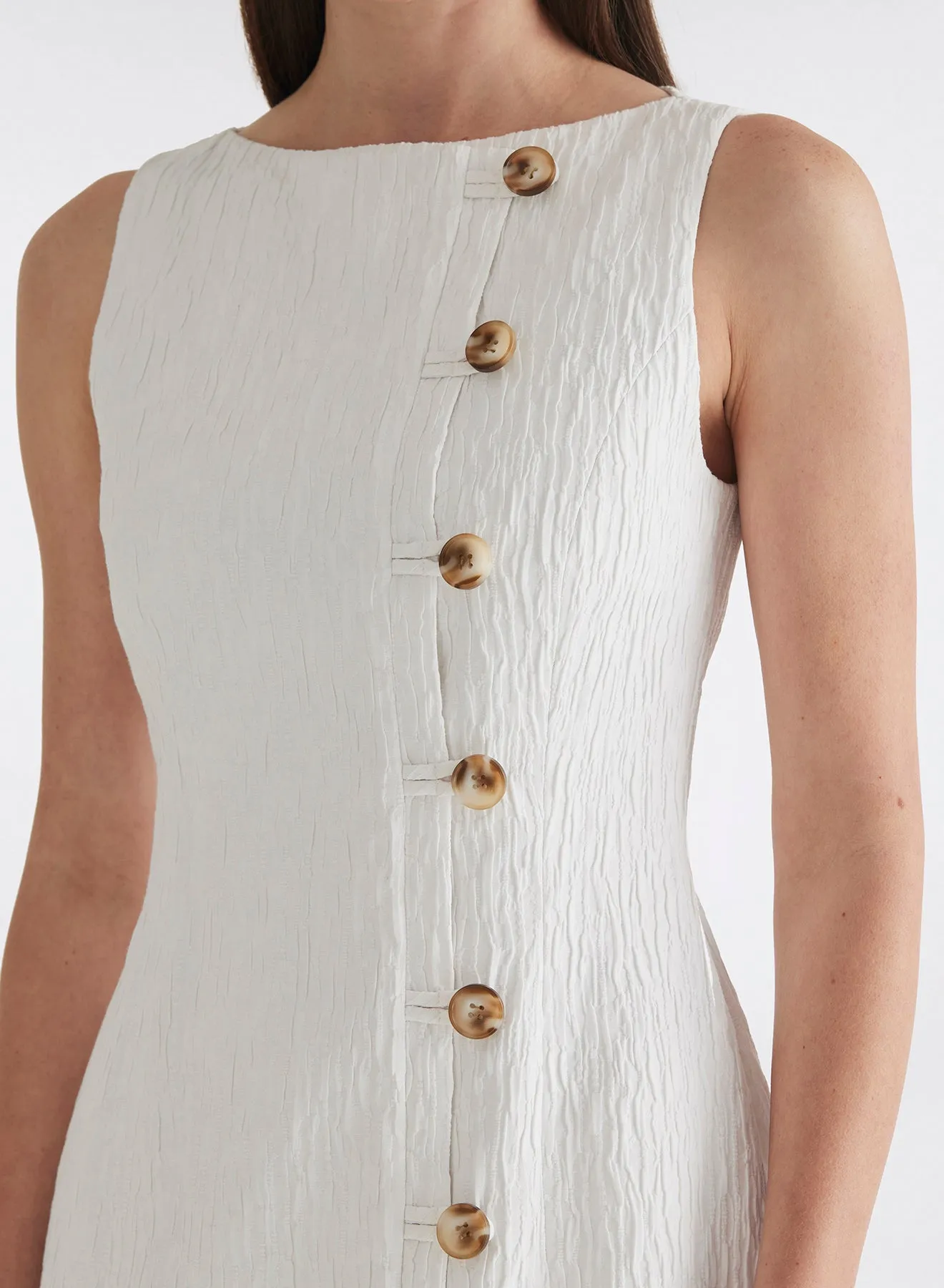 OLYMPIA DRESS (WHITE CRINKLE)