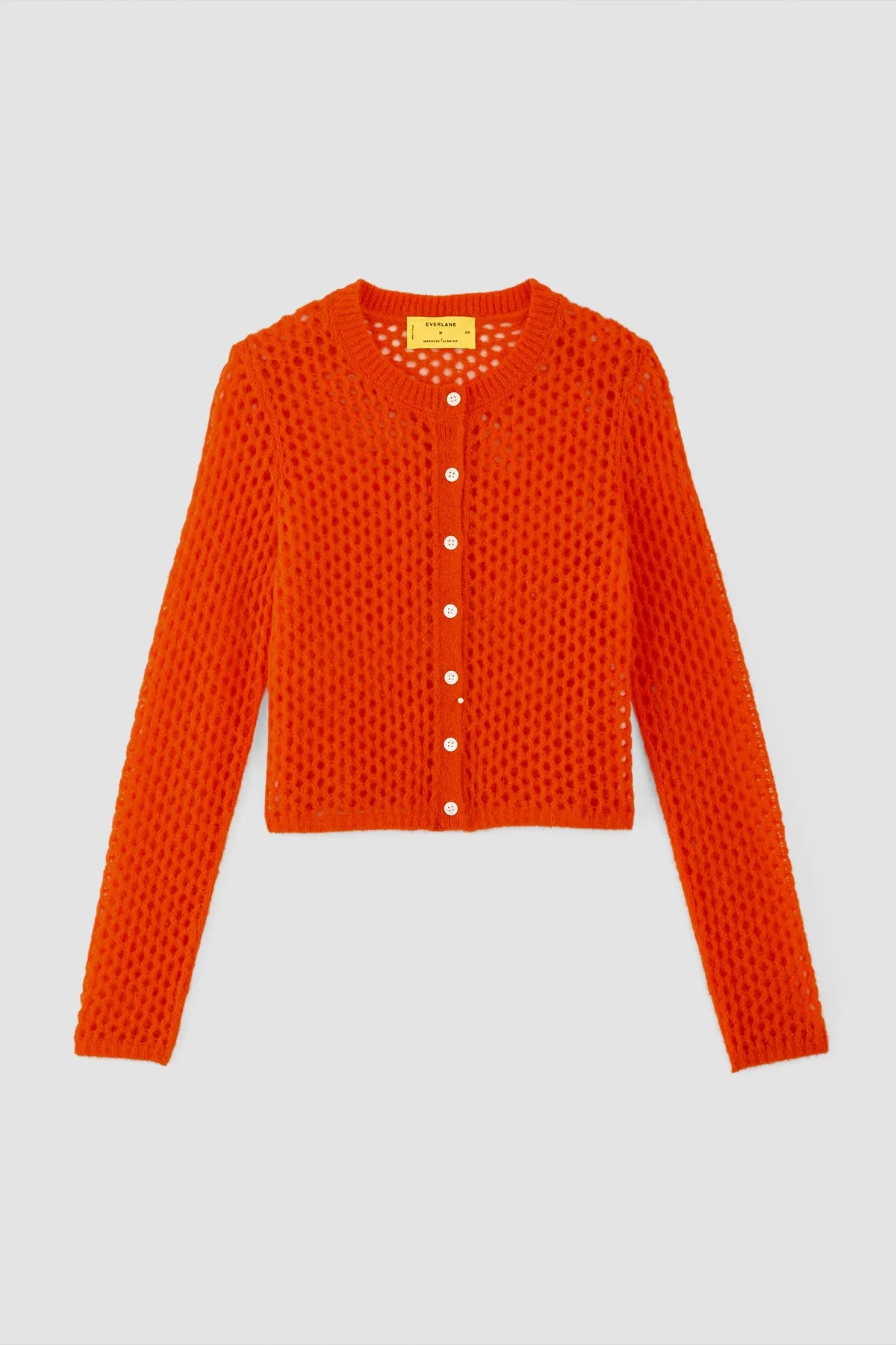 ORANGE MESH KNIT CARDIGAN