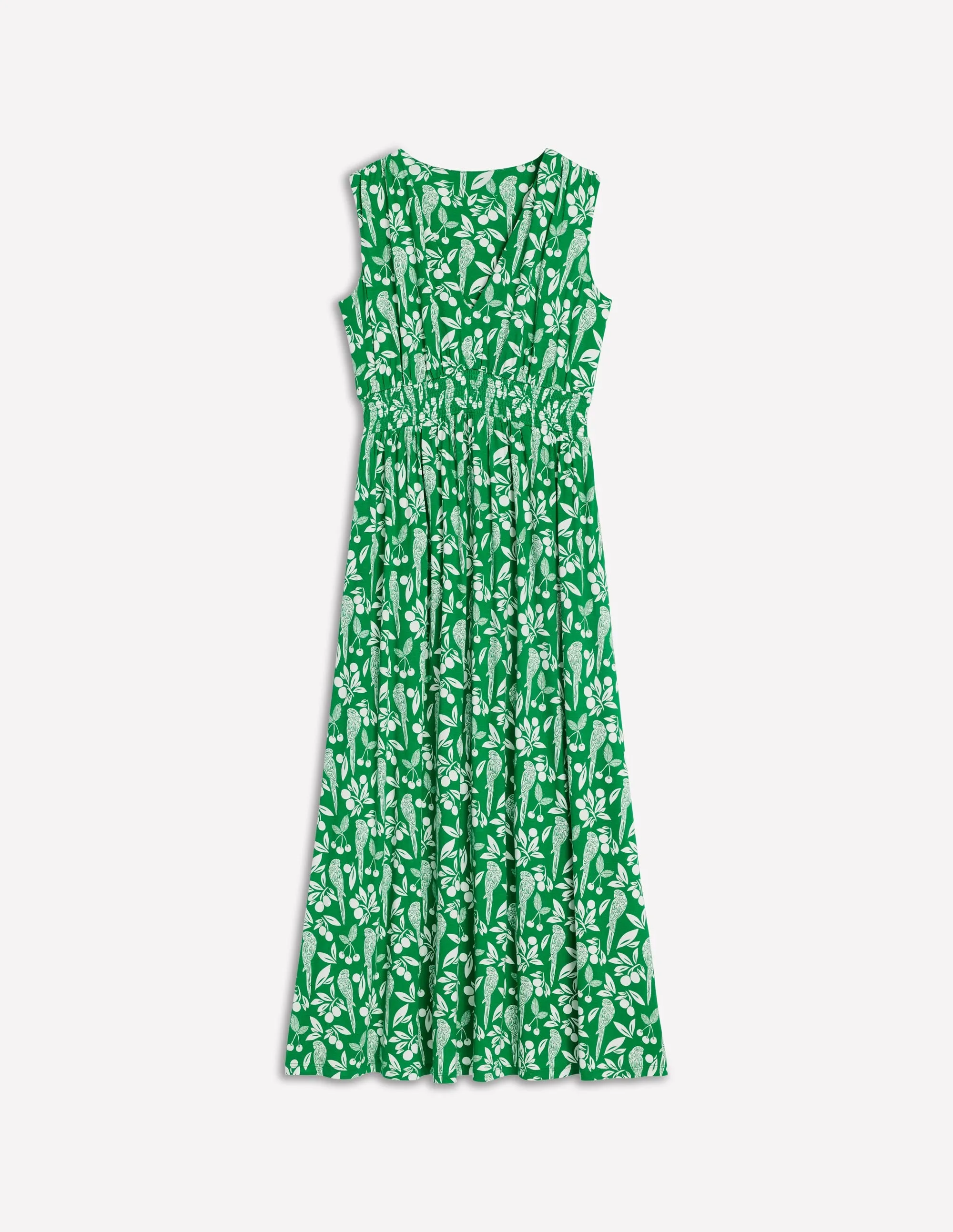 Paloma Jersey Maxi Dress-Rich Emerald. Parrot Pop