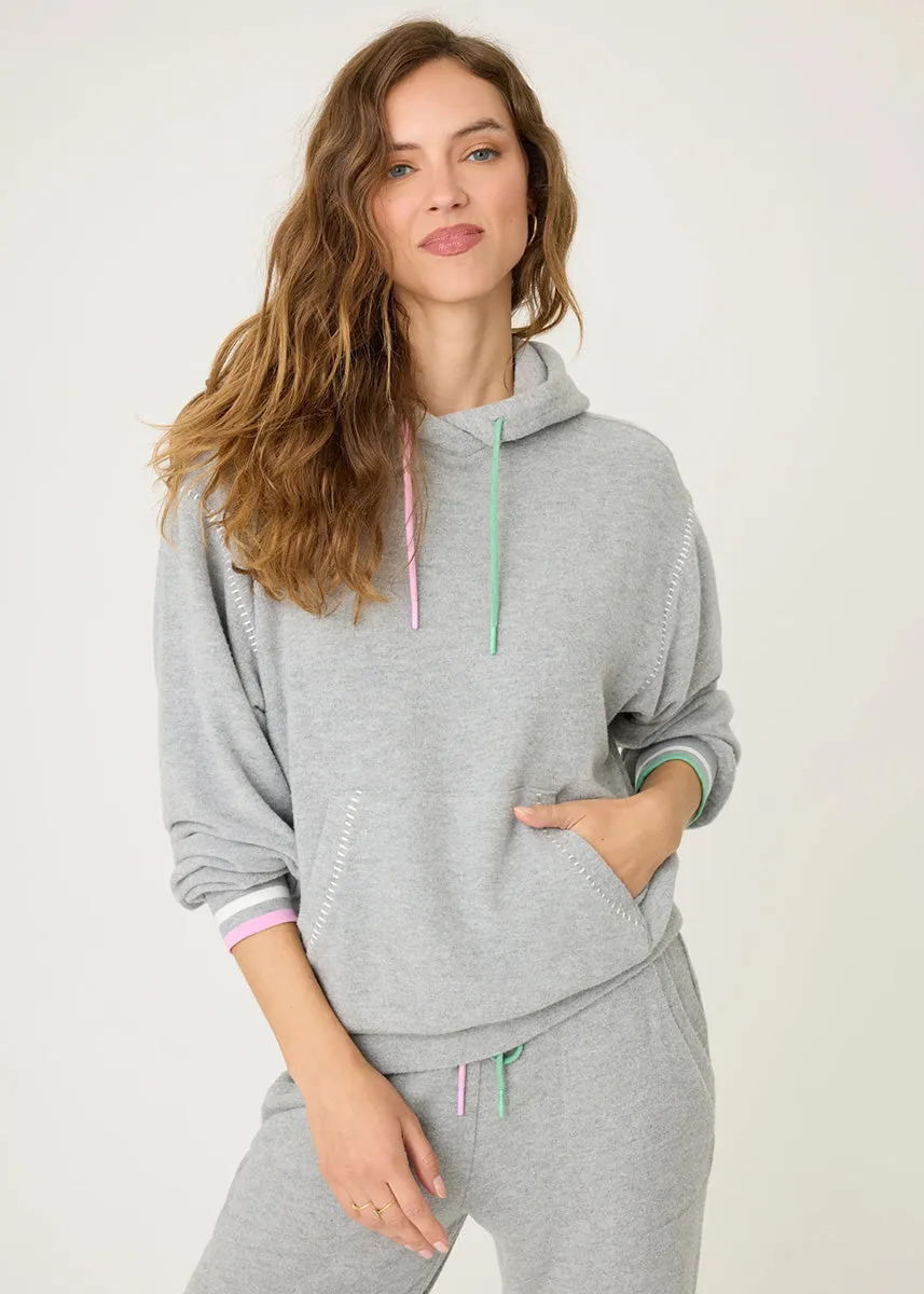 Peachy Party Hoody - Dark Heather Grey