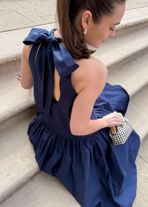 Pearce Bow Back Midi Dress - Navy