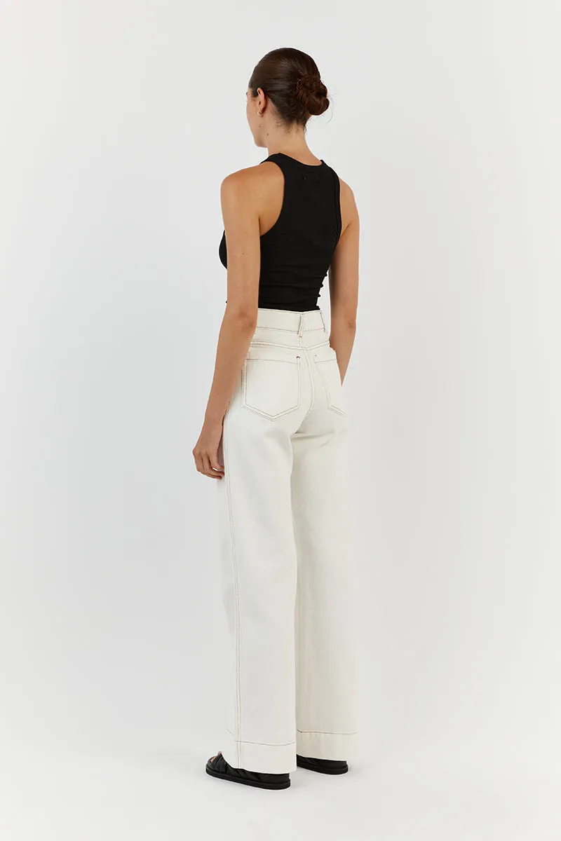 PERI OFF WHITE WIDE LEG DENIM JEAN