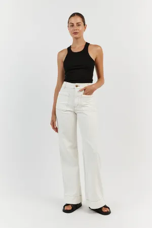 PERI OFF WHITE WIDE LEG DENIM JEAN