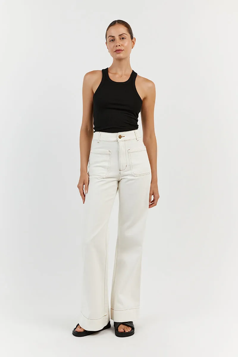 PERI OFF WHITE WIDE LEG DENIM JEAN
