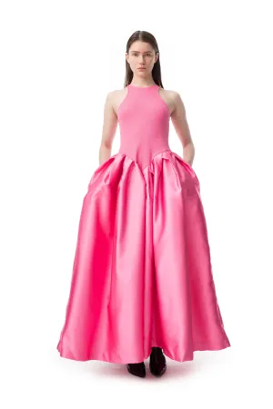 PINK DRESS WITH TANK TOP SCOOPED