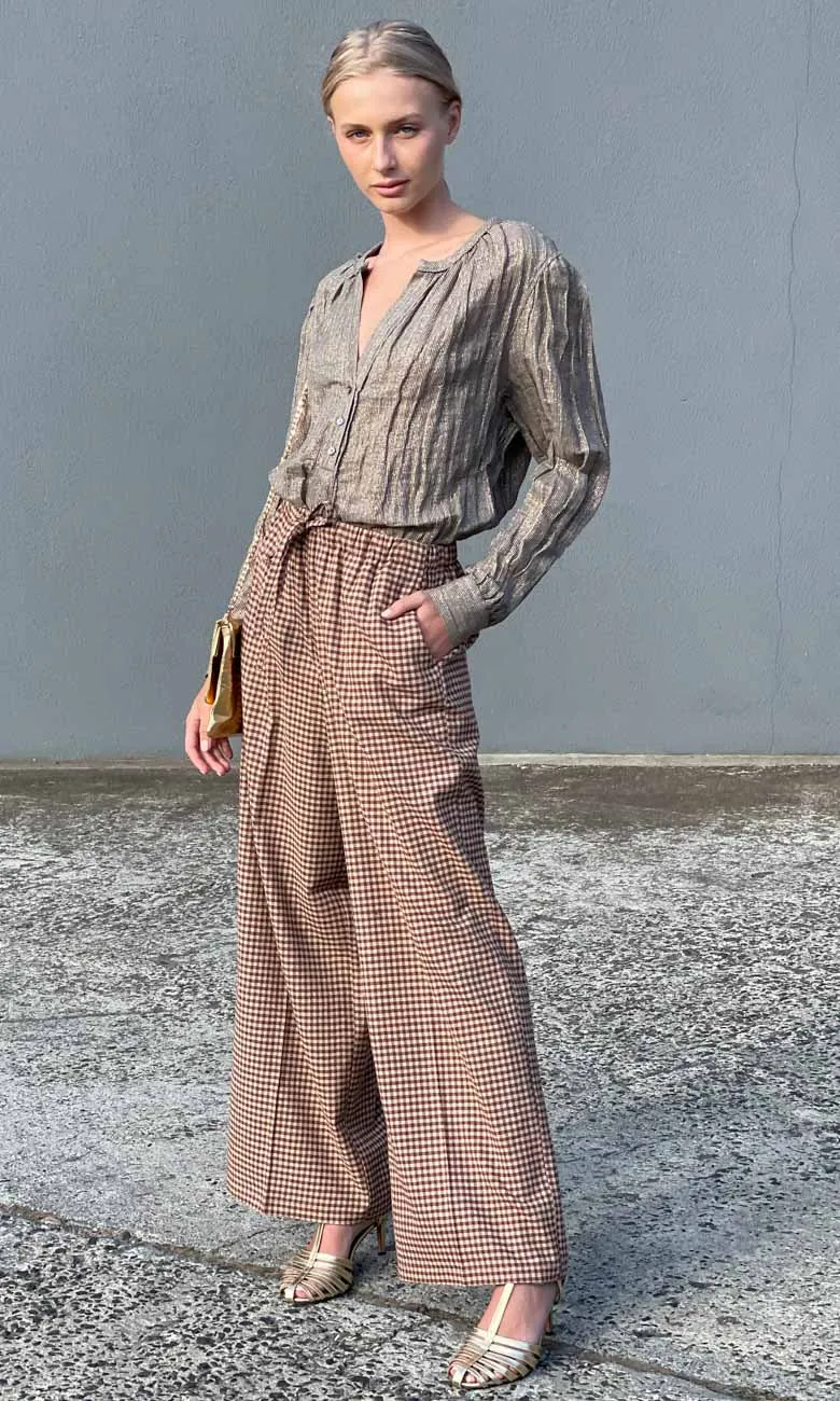 Pomandere Copper Check Trousers
