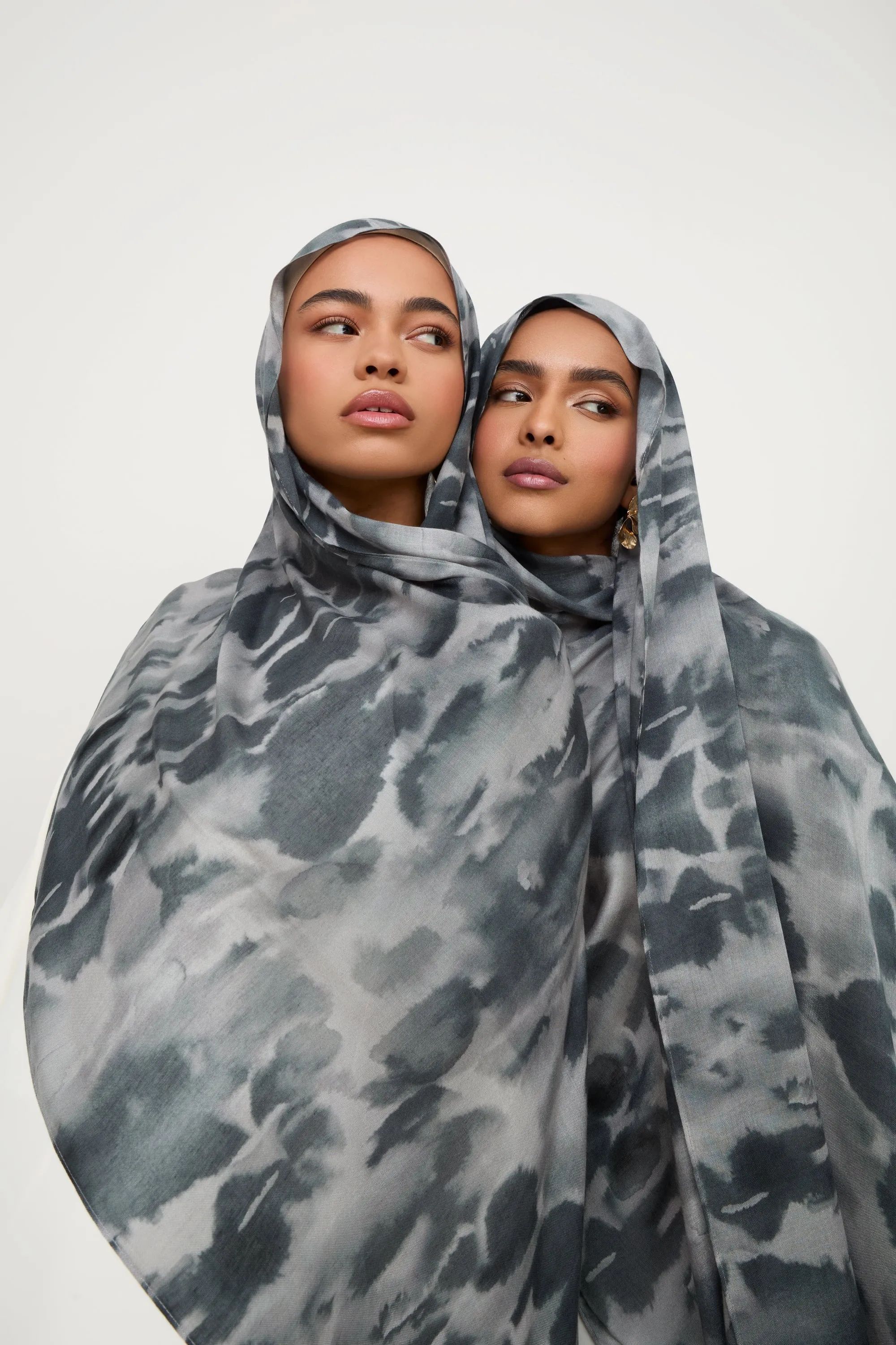 Printed Modal Hijab - Cloudy Night