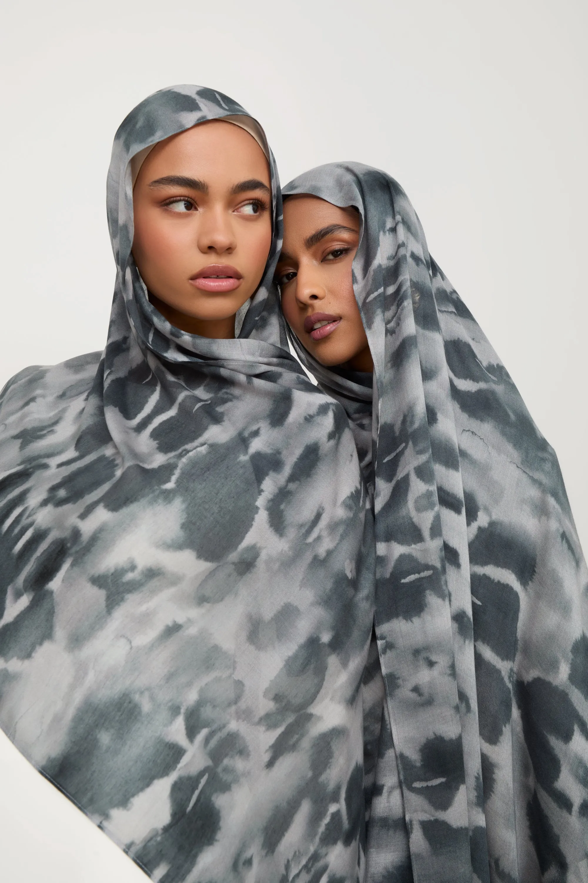 Printed Modal Hijab - Cloudy Night