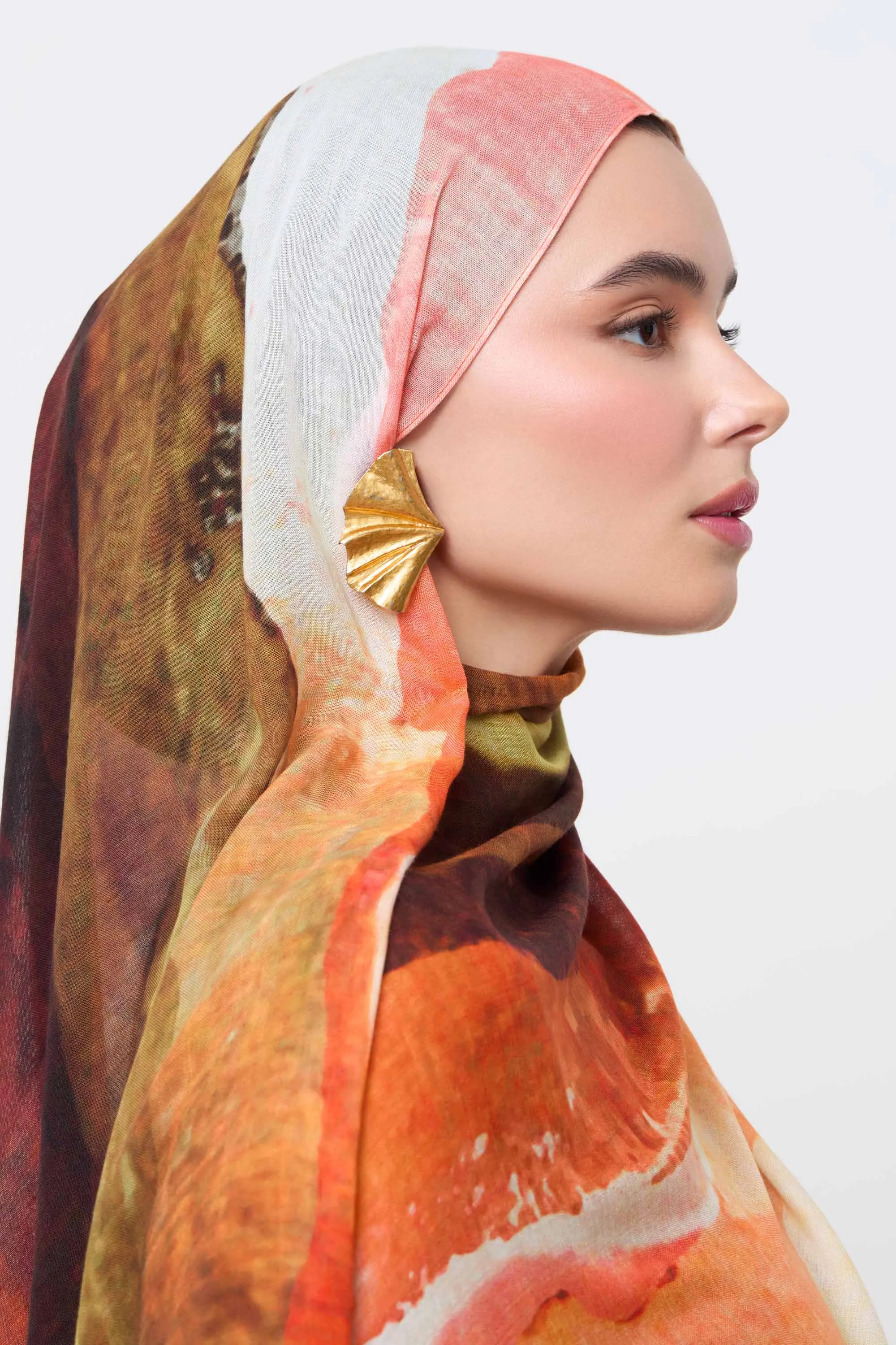 Printed Modal Hijab - Golden Sands