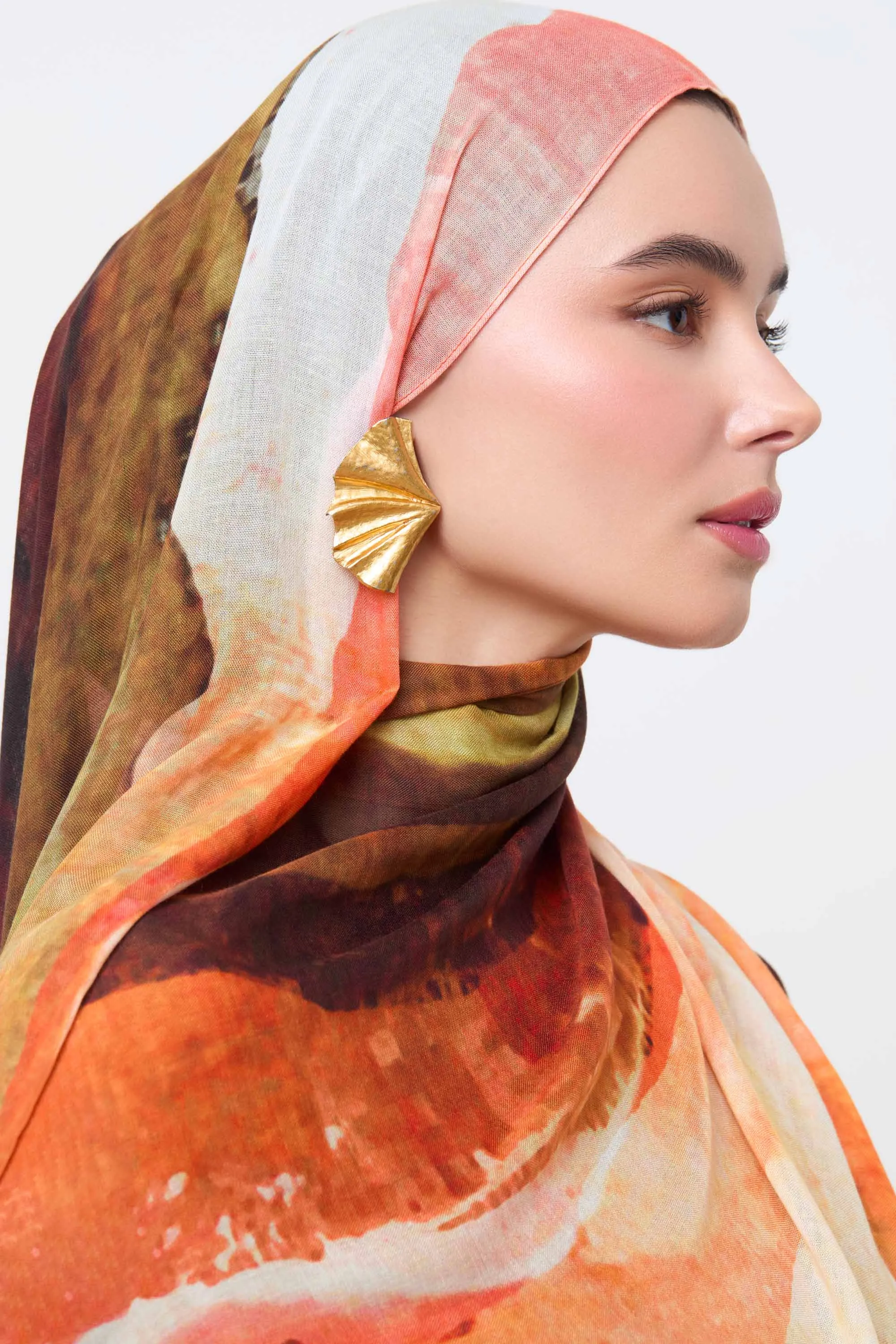 Printed Modal Hijab - Golden Sands