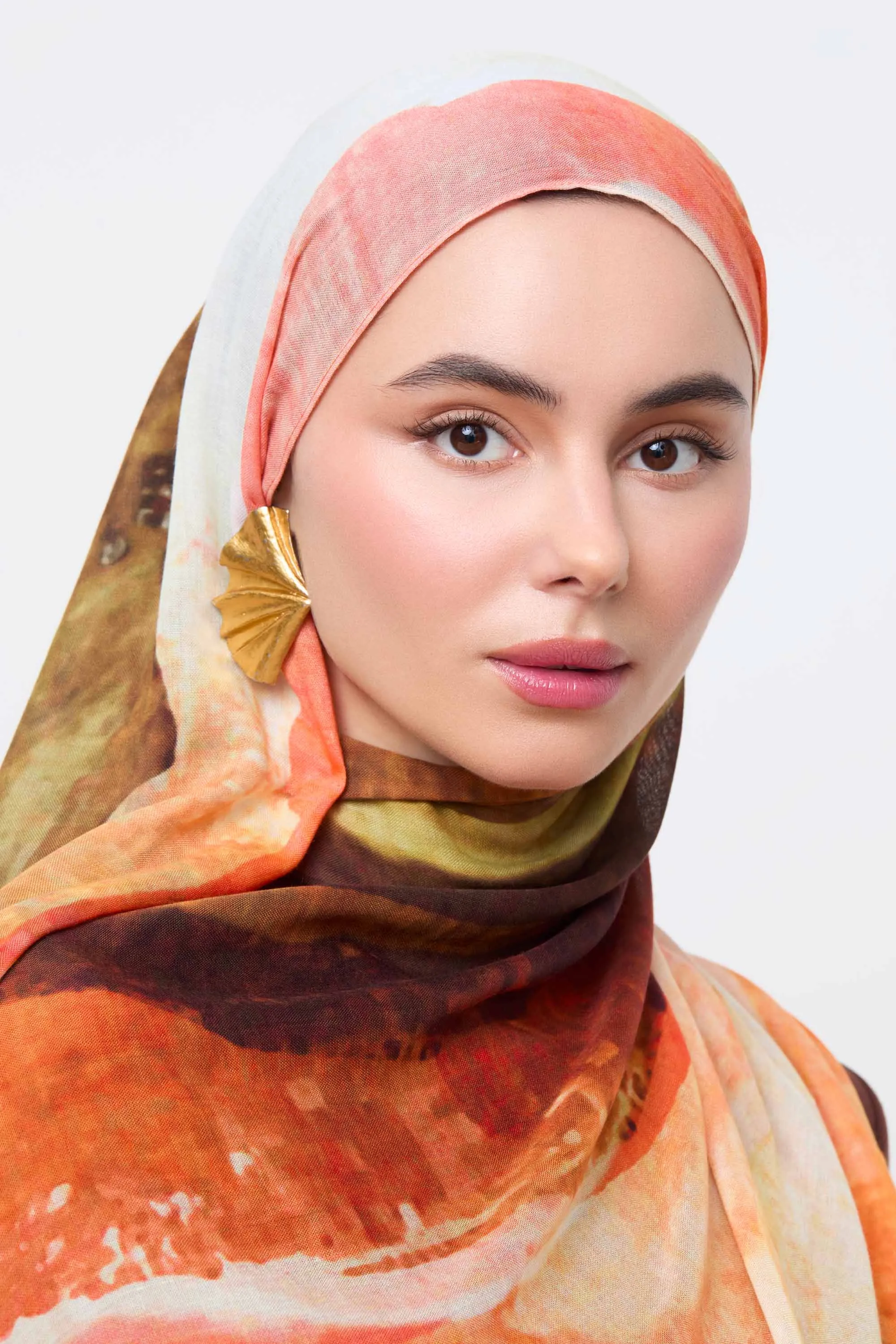 Printed Modal Hijab - Golden Sands