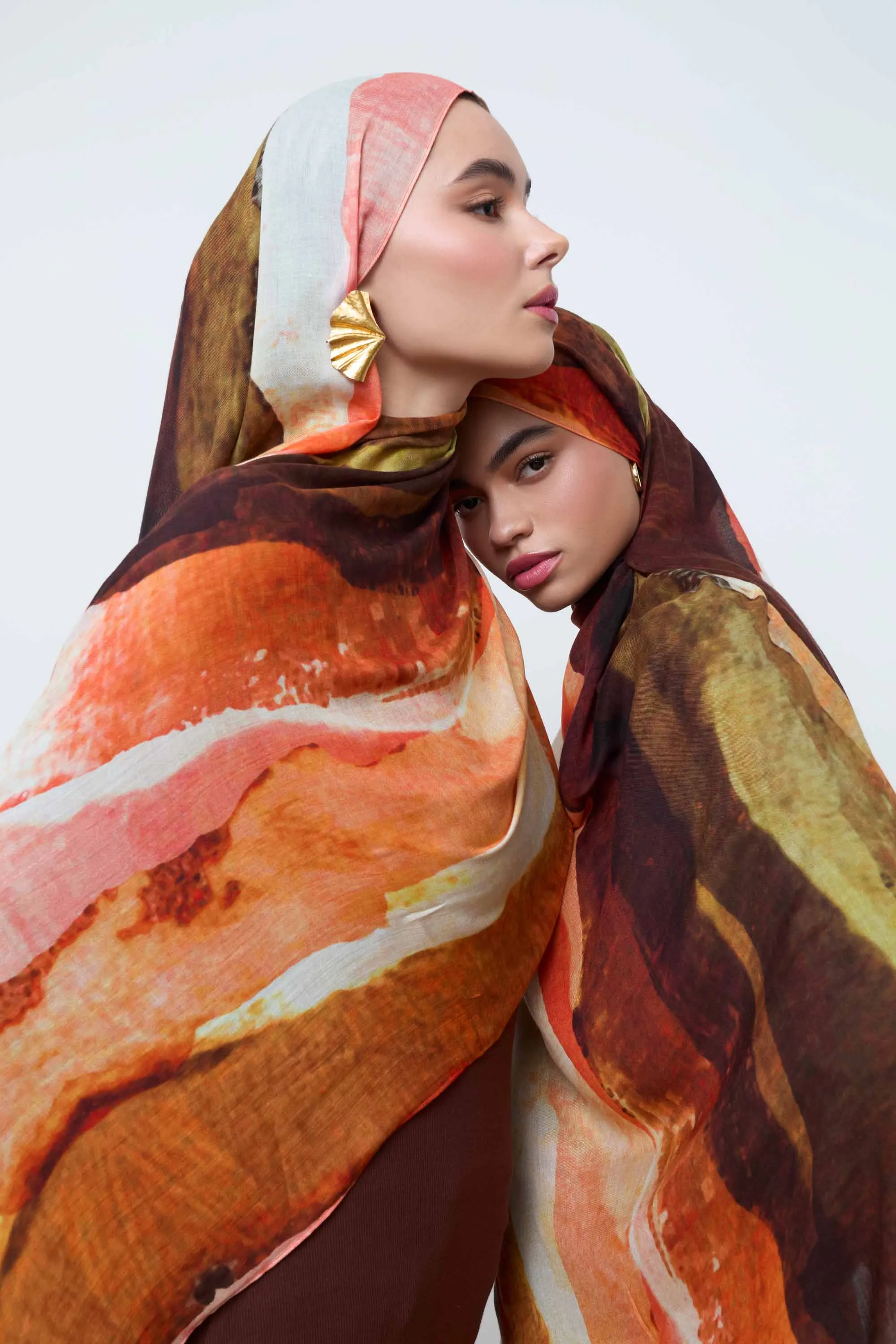 Printed Modal Hijab - Golden Sands
