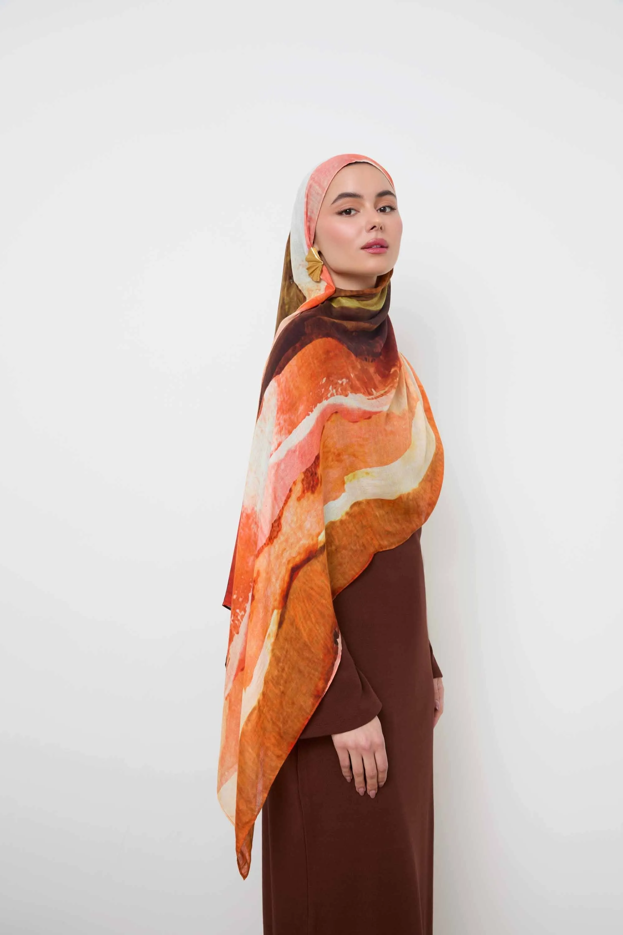 Printed Modal Hijab - Golden Sands