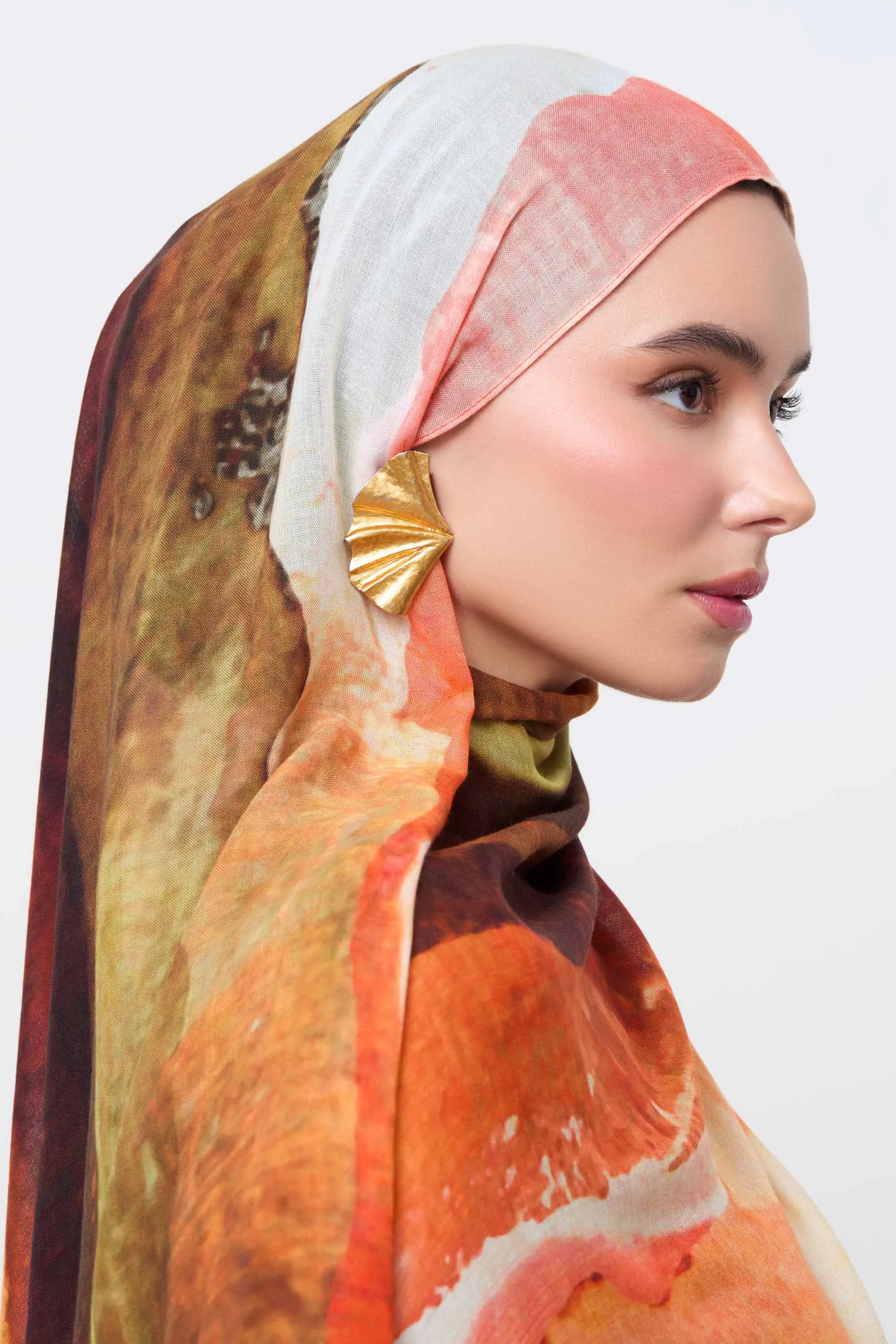 Printed Modal Hijab - Golden Sands