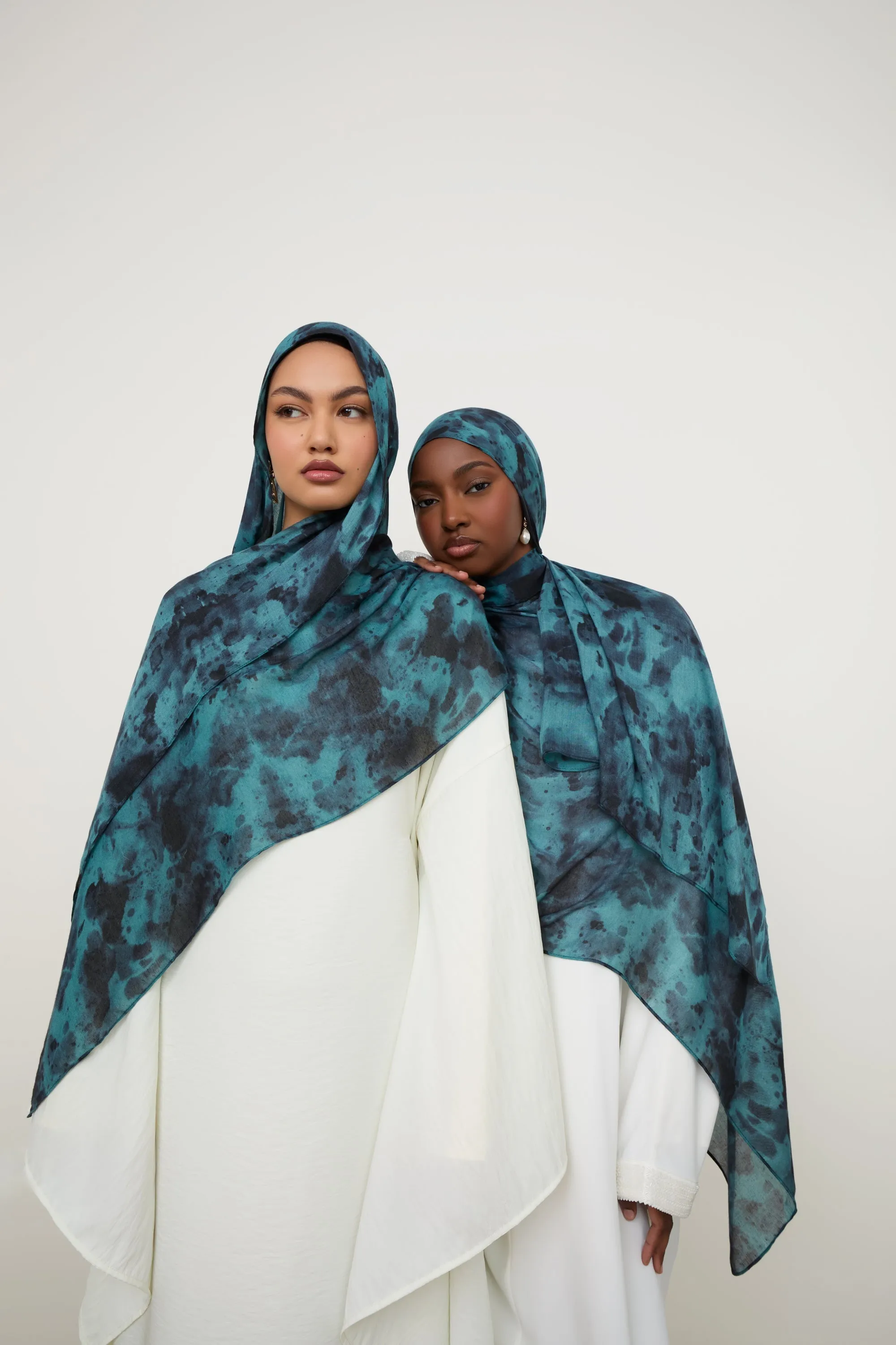 Printed Modal Hijab - Ocean Jade