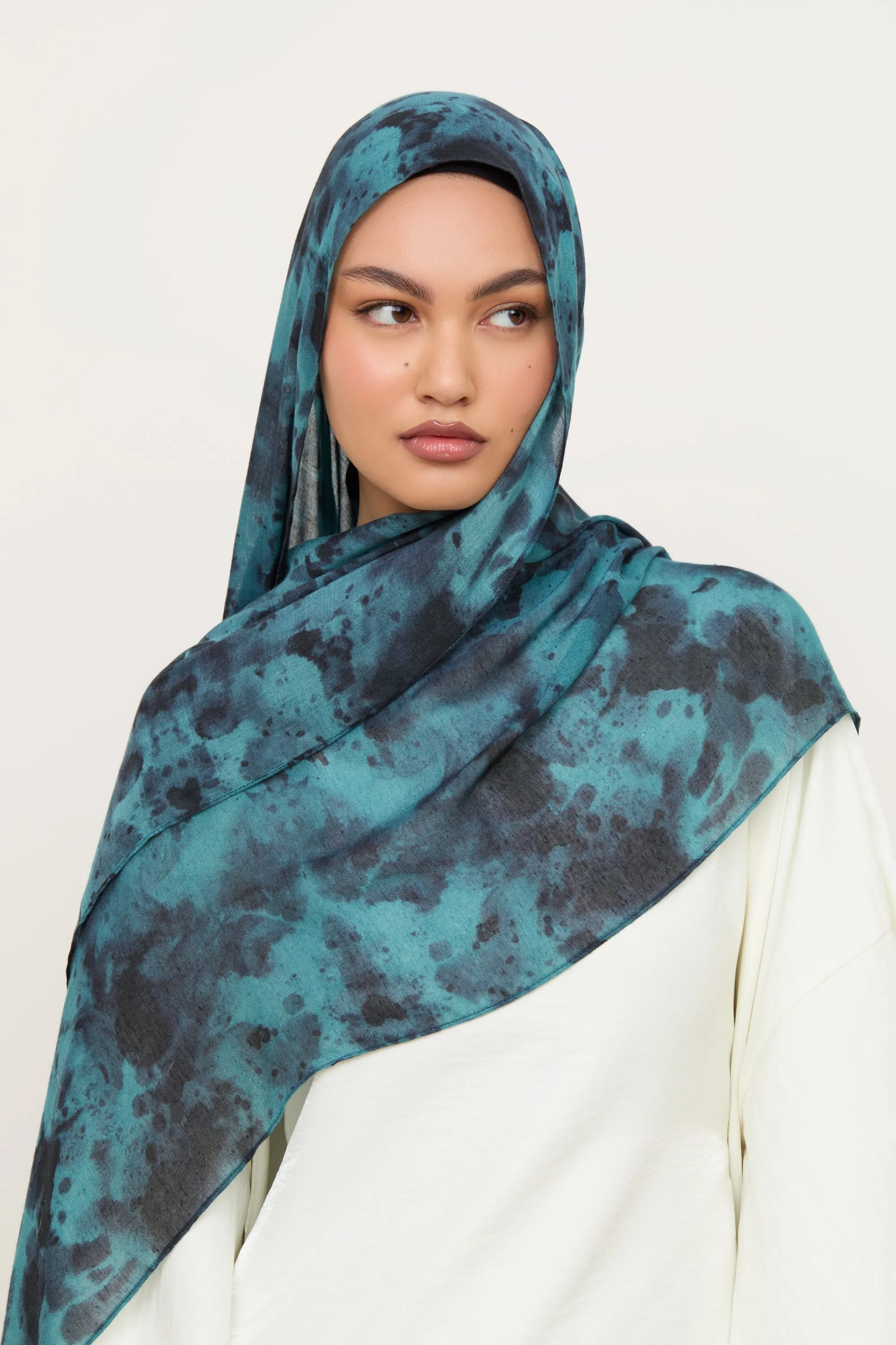 Printed Modal Hijab - Ocean Jade