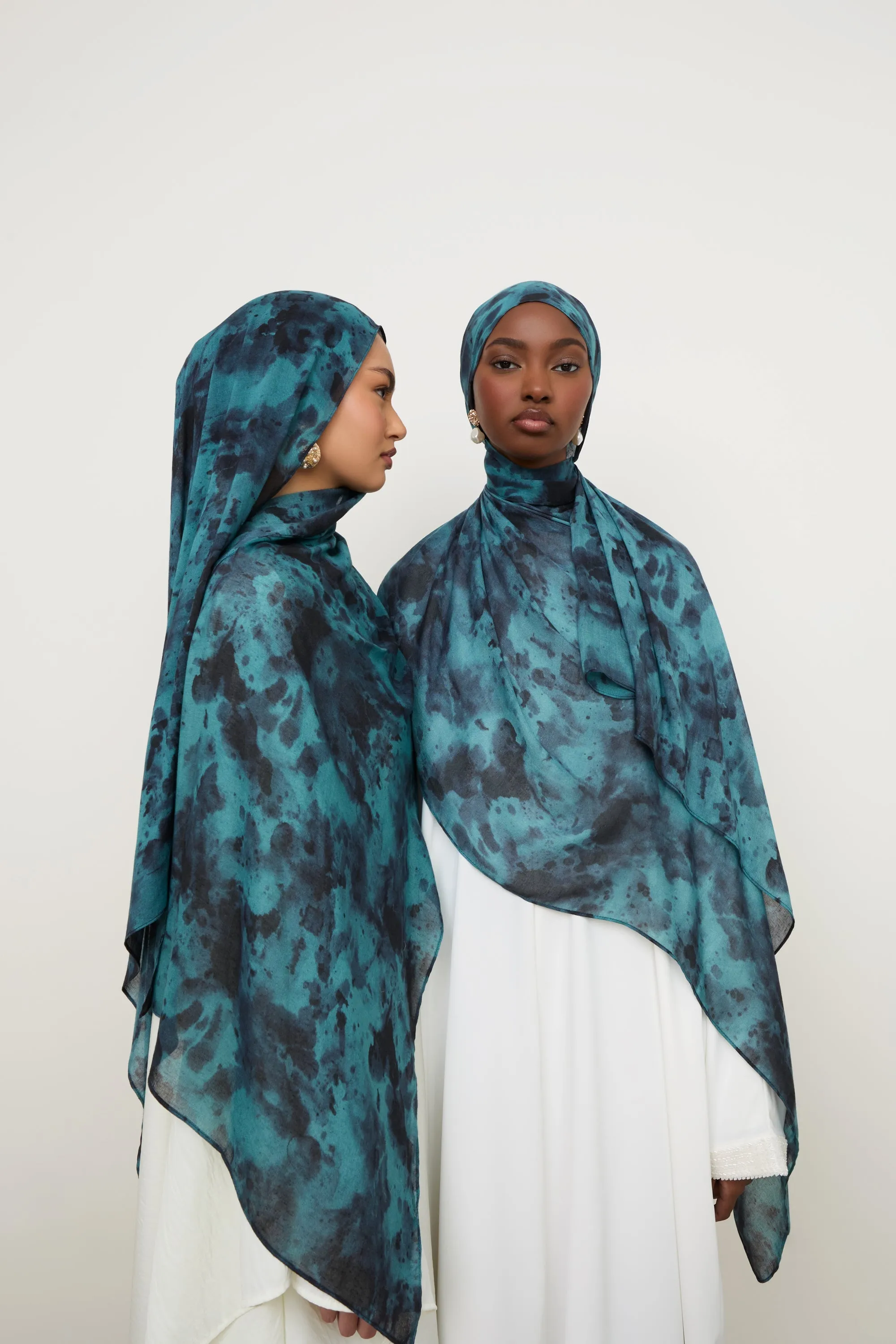 Printed Modal Hijab - Ocean Jade