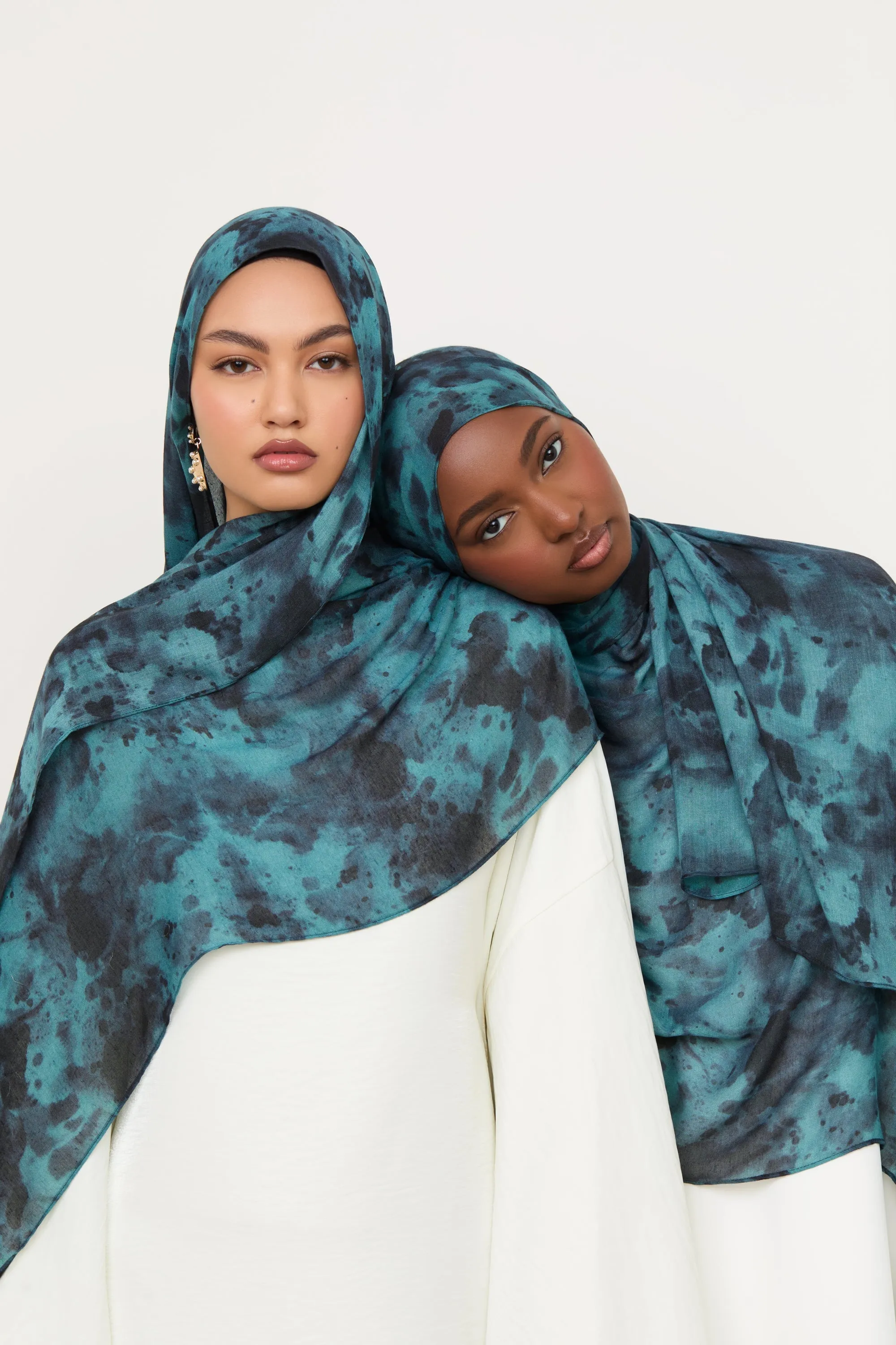 Printed Modal Hijab - Ocean Jade