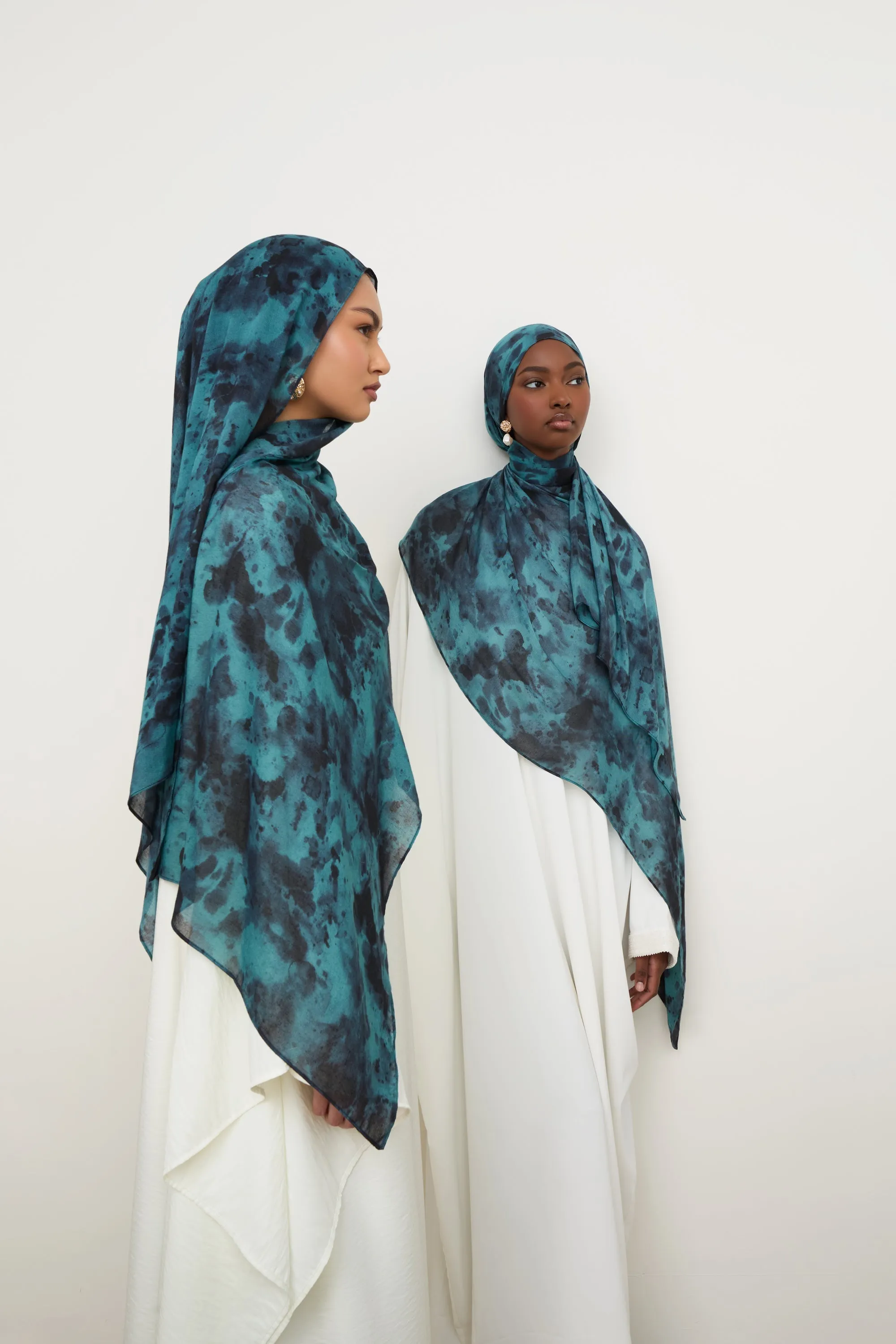 Printed Modal Hijab - Ocean Jade