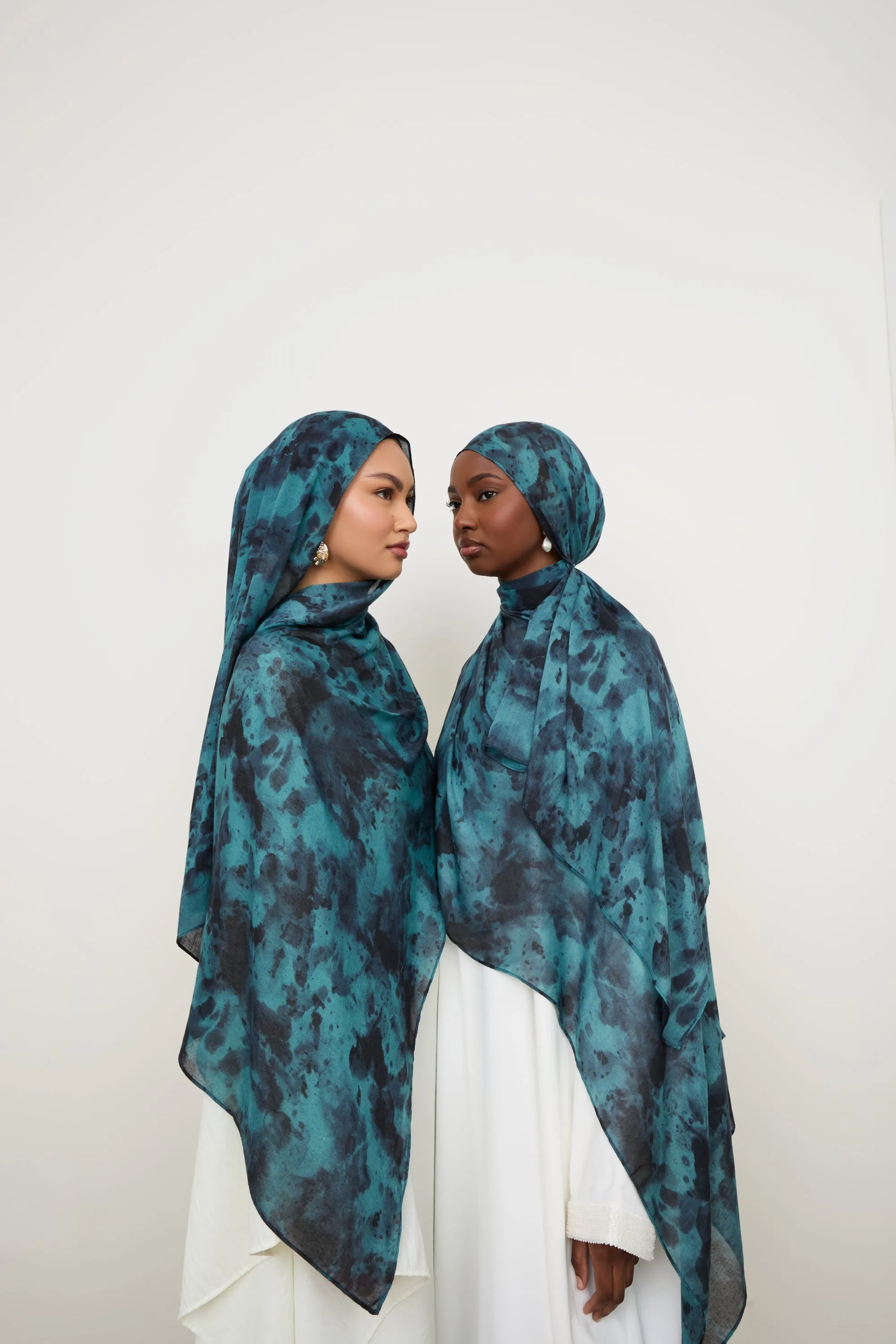Printed Modal Hijab - Ocean Jade