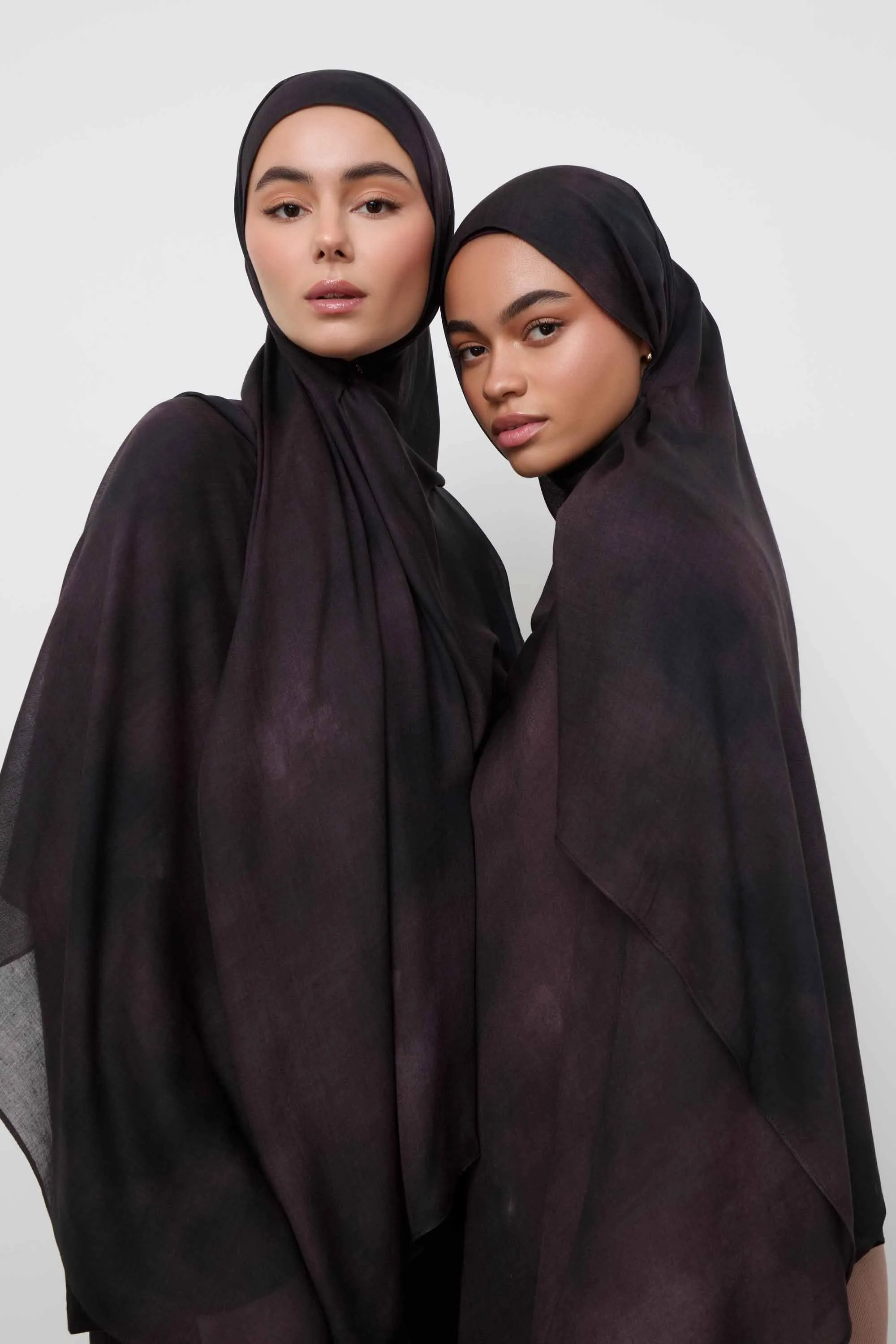 Printed Modal Hijab - Smoky Plum