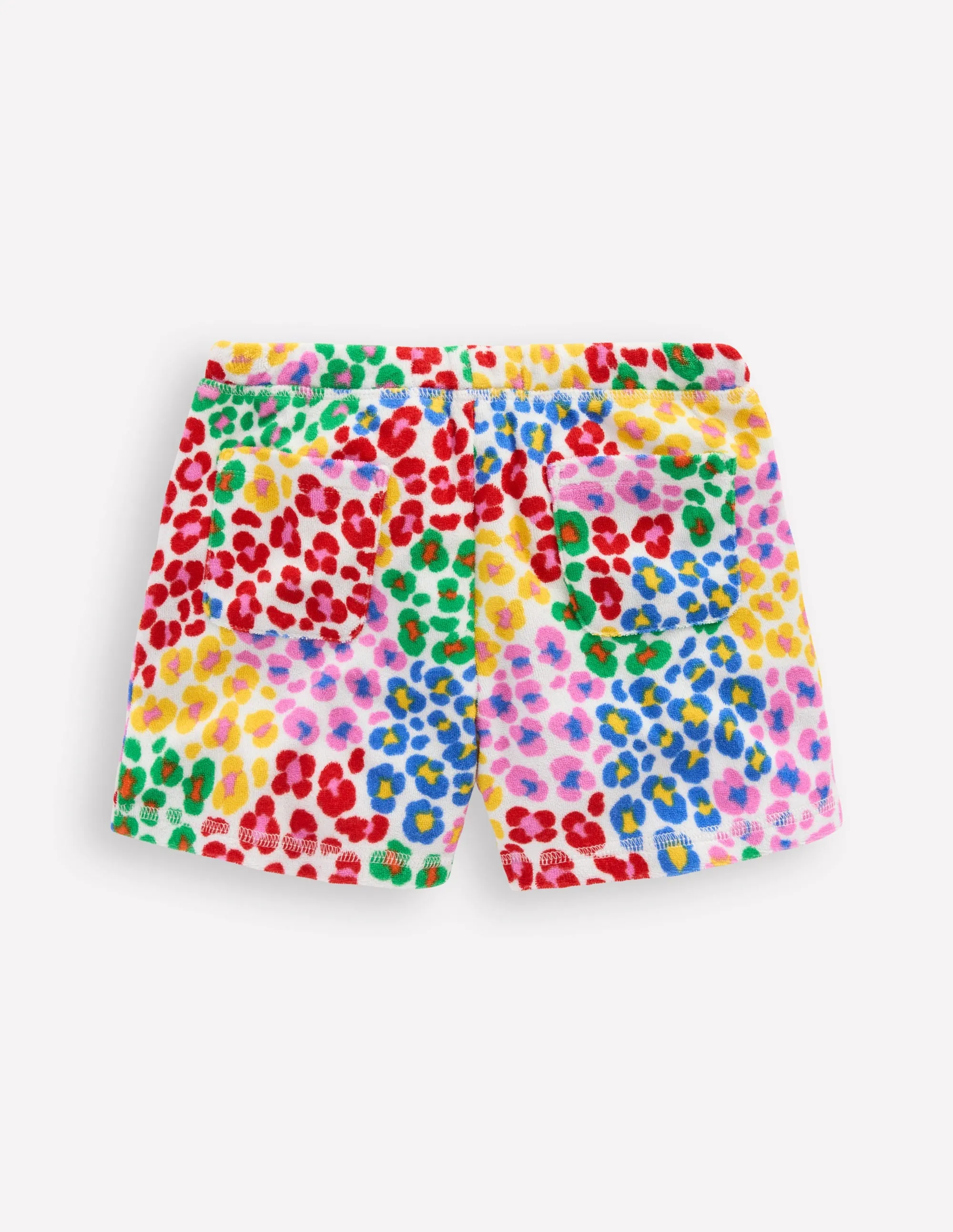 Printed Towelling Short-Multi Rainbow Leopard