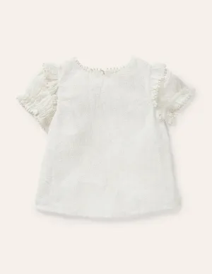Printed Woven Blouse-Ivory