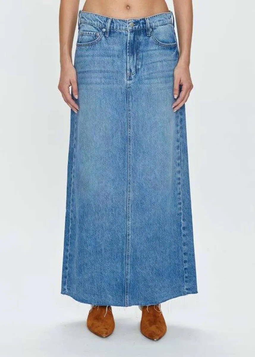 Raye Denim Maxi Skirt - High Noon
