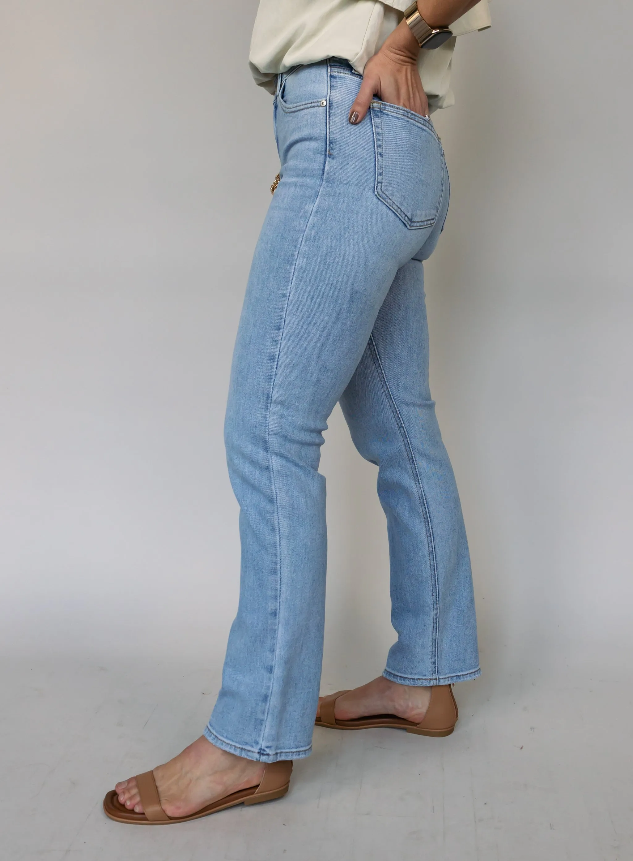 River Straight Leg Light Wash Denim - Final Sale