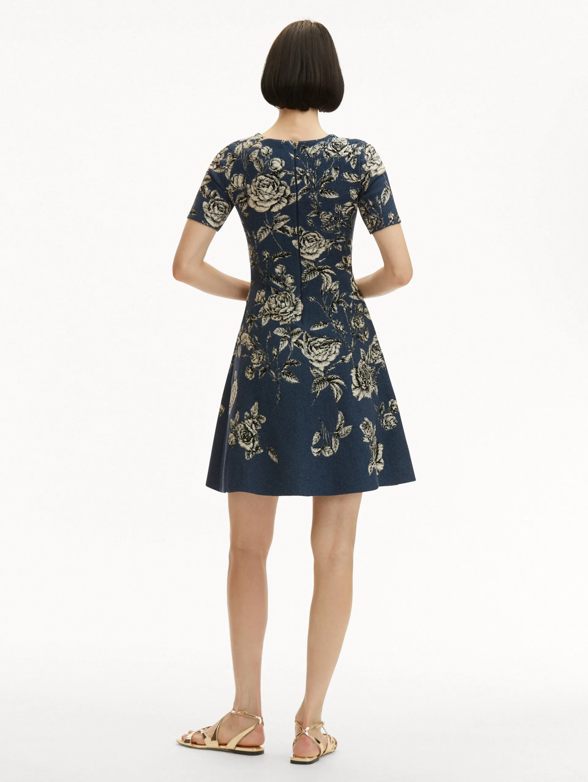 Rose Printed Jacquard Dress