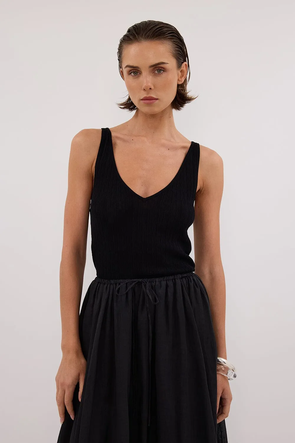 RUE  BLACK KNIT TANK