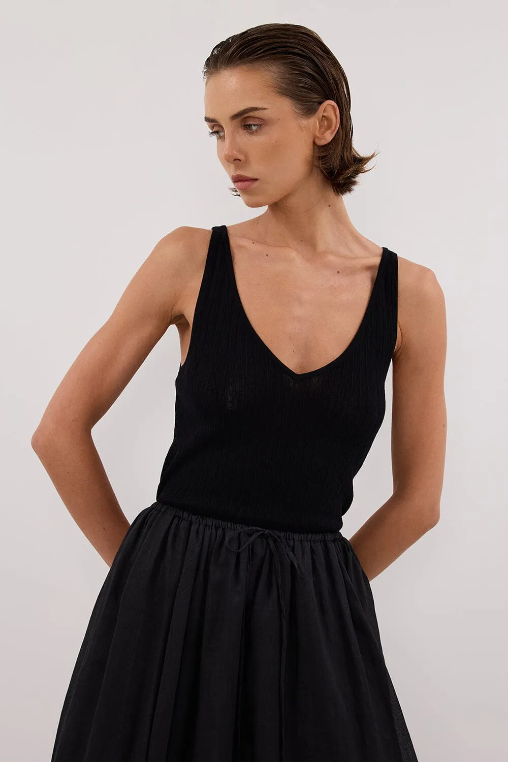 RUE  BLACK KNIT TANK