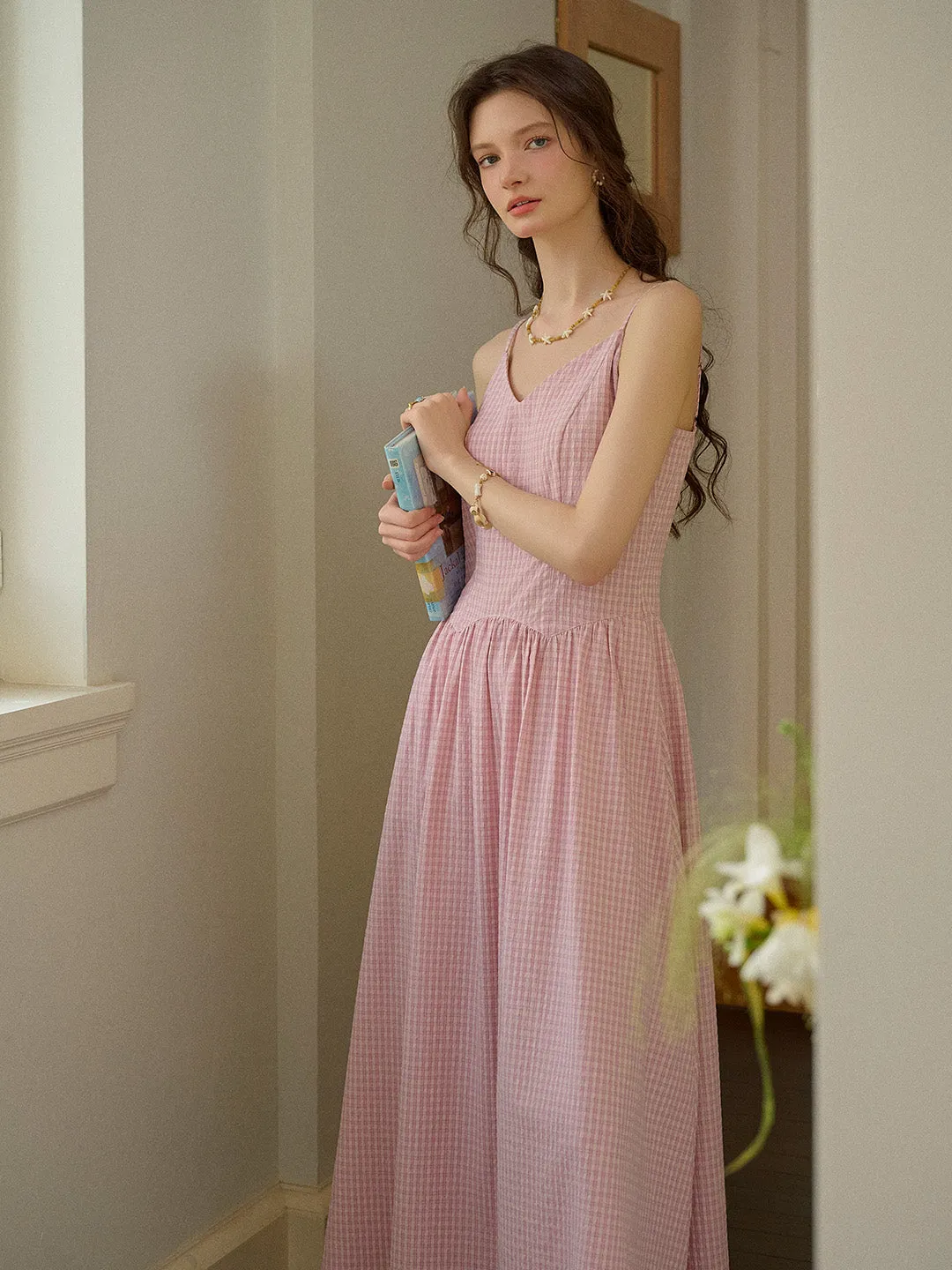 Savannah Suspender Plaid Dress