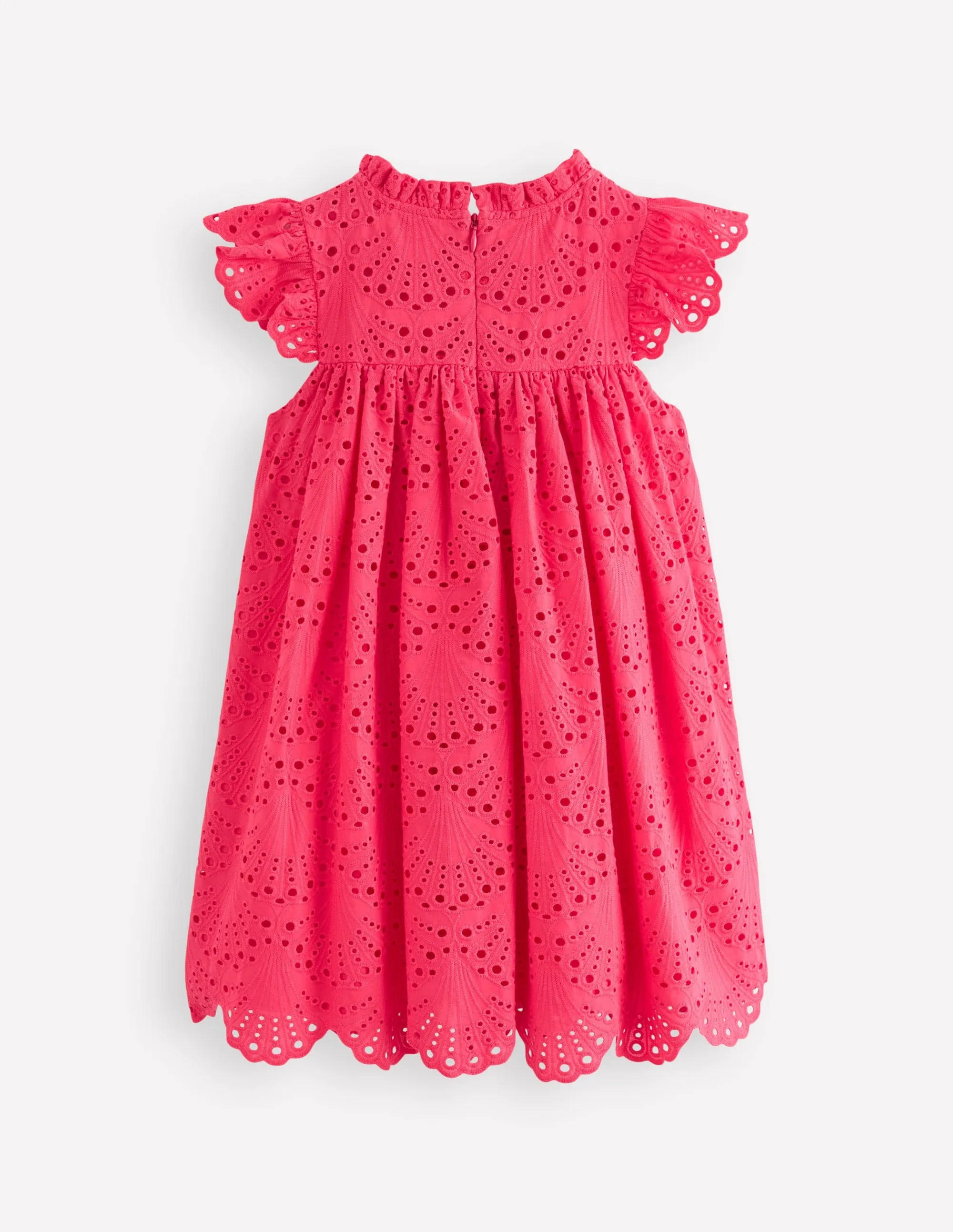 Scallop Broderie Dress-Camelia Pink