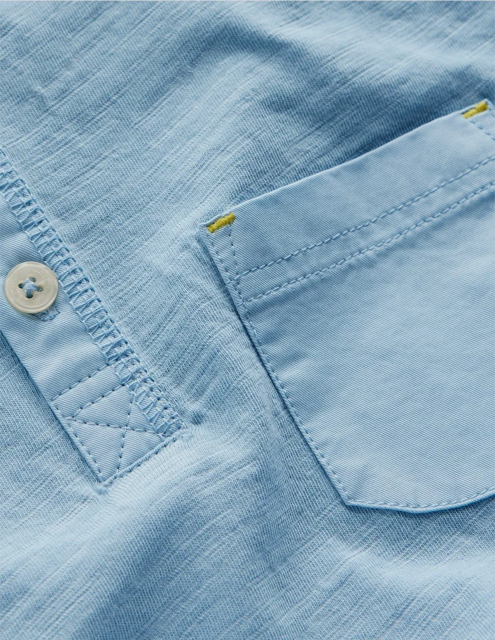 Short Sleeve Henley T-Shirt-Glacier Blue