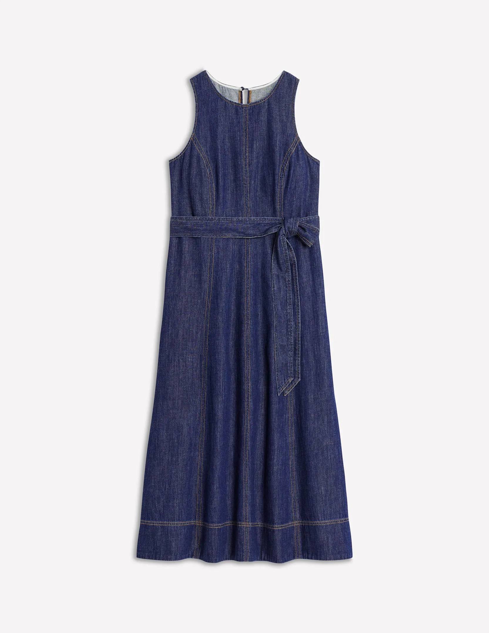 Sleeveless Denim Dress-Dark Vintage Denim
