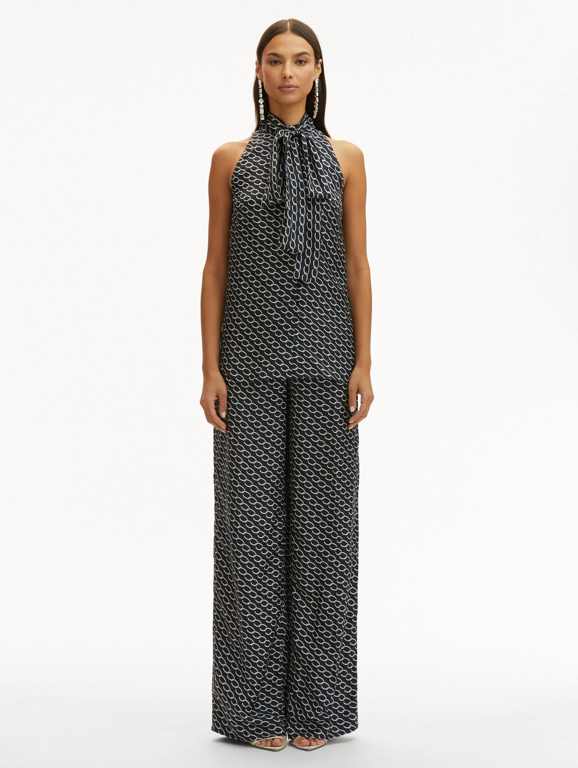Small Oscar Chain-Link Sleeveless Blouse