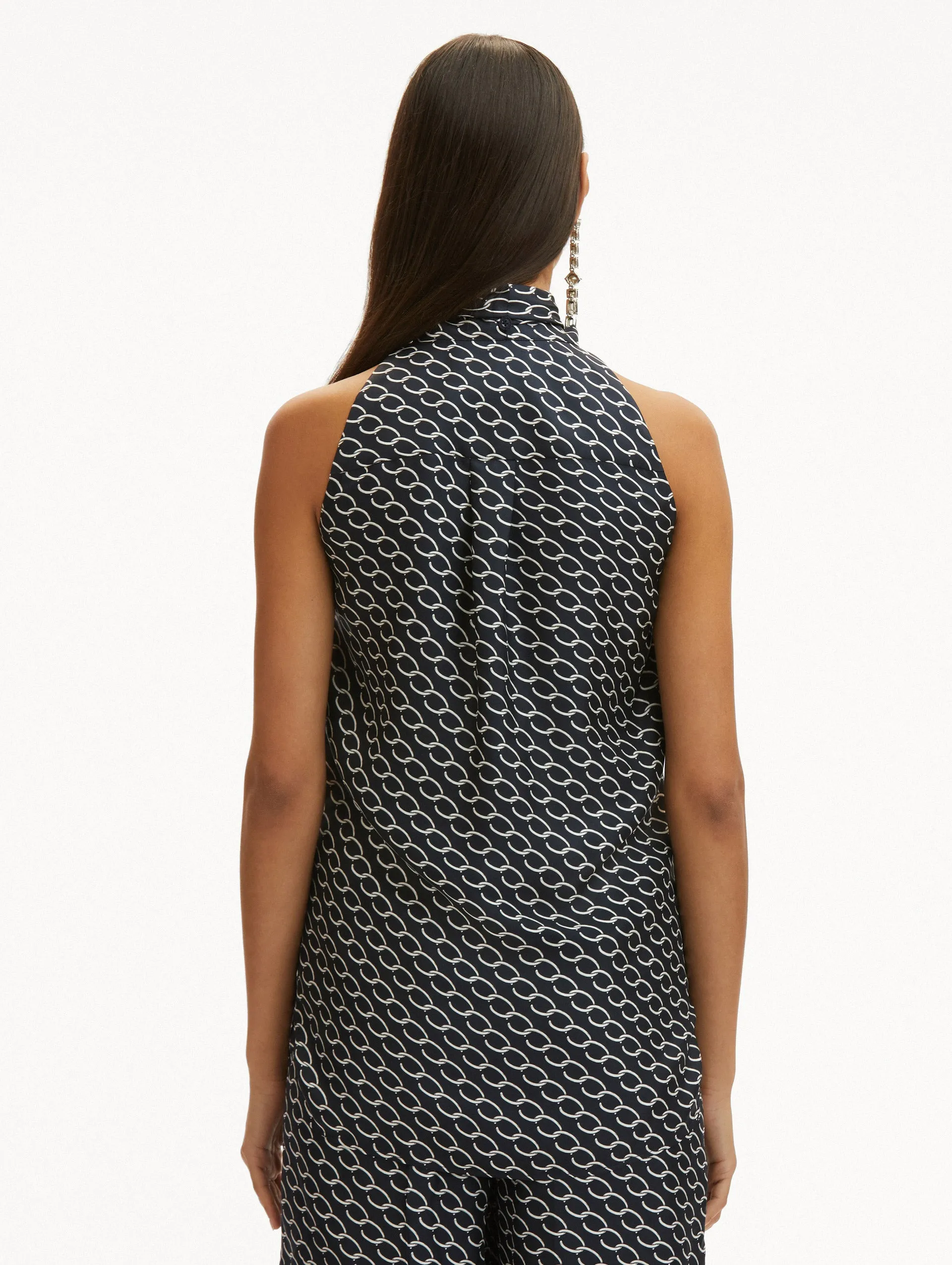Small Oscar Chain-Link Sleeveless Blouse