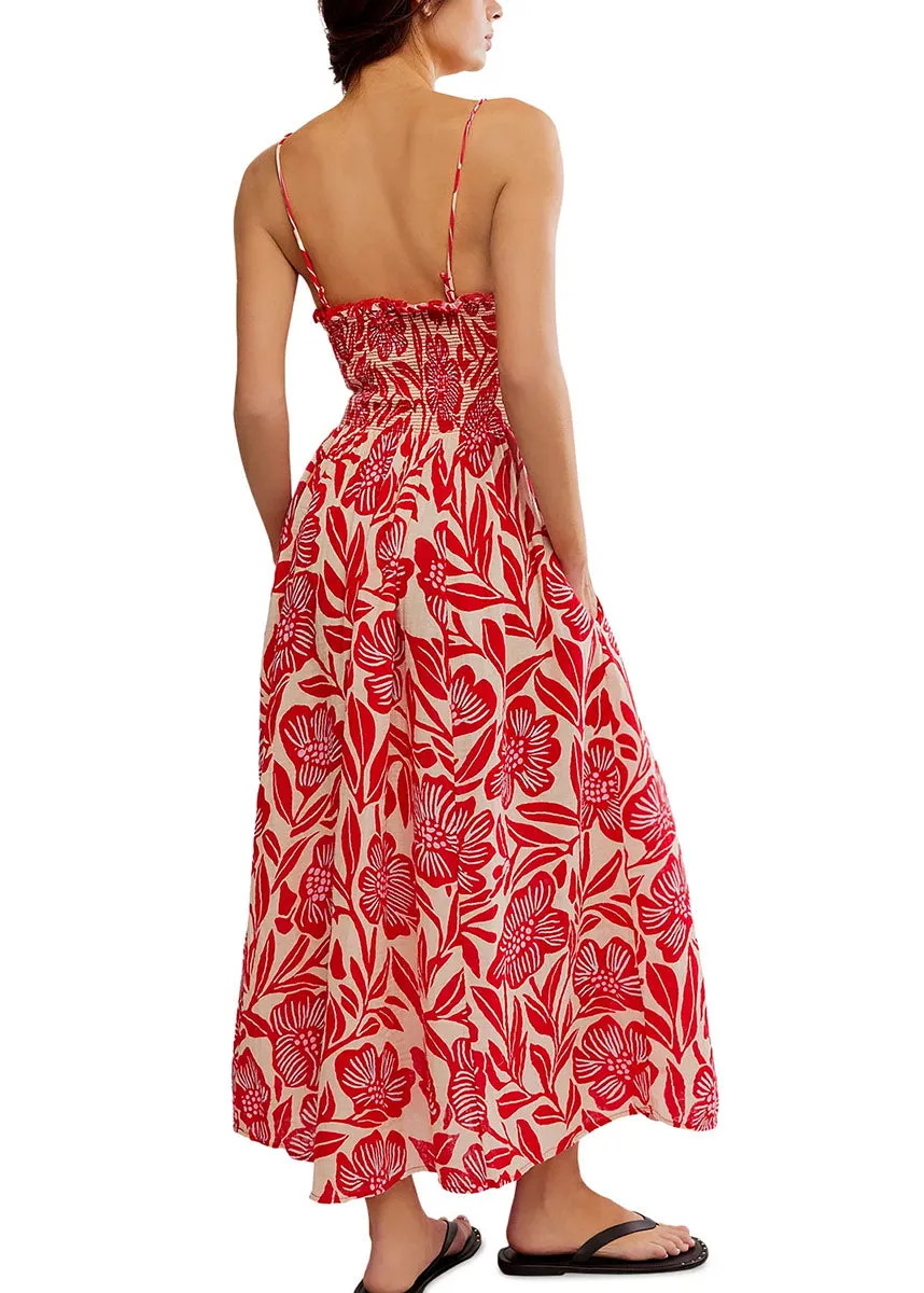 Sweet Nothings Midi Dress - Gardenia Combo