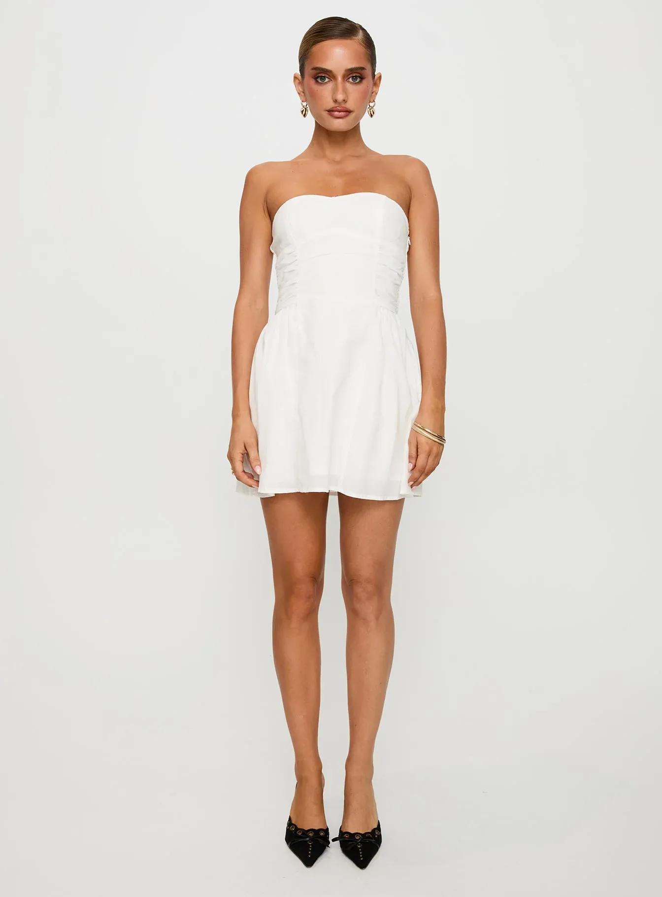 Sybille Strapless Mini Dress White