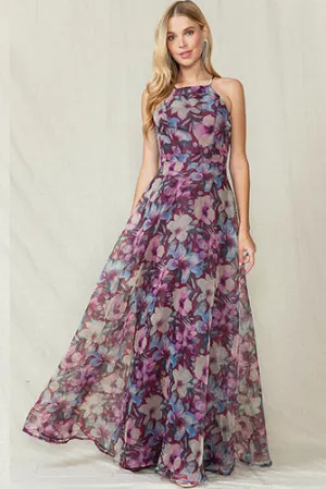 Talulla Floral Dress in Plum